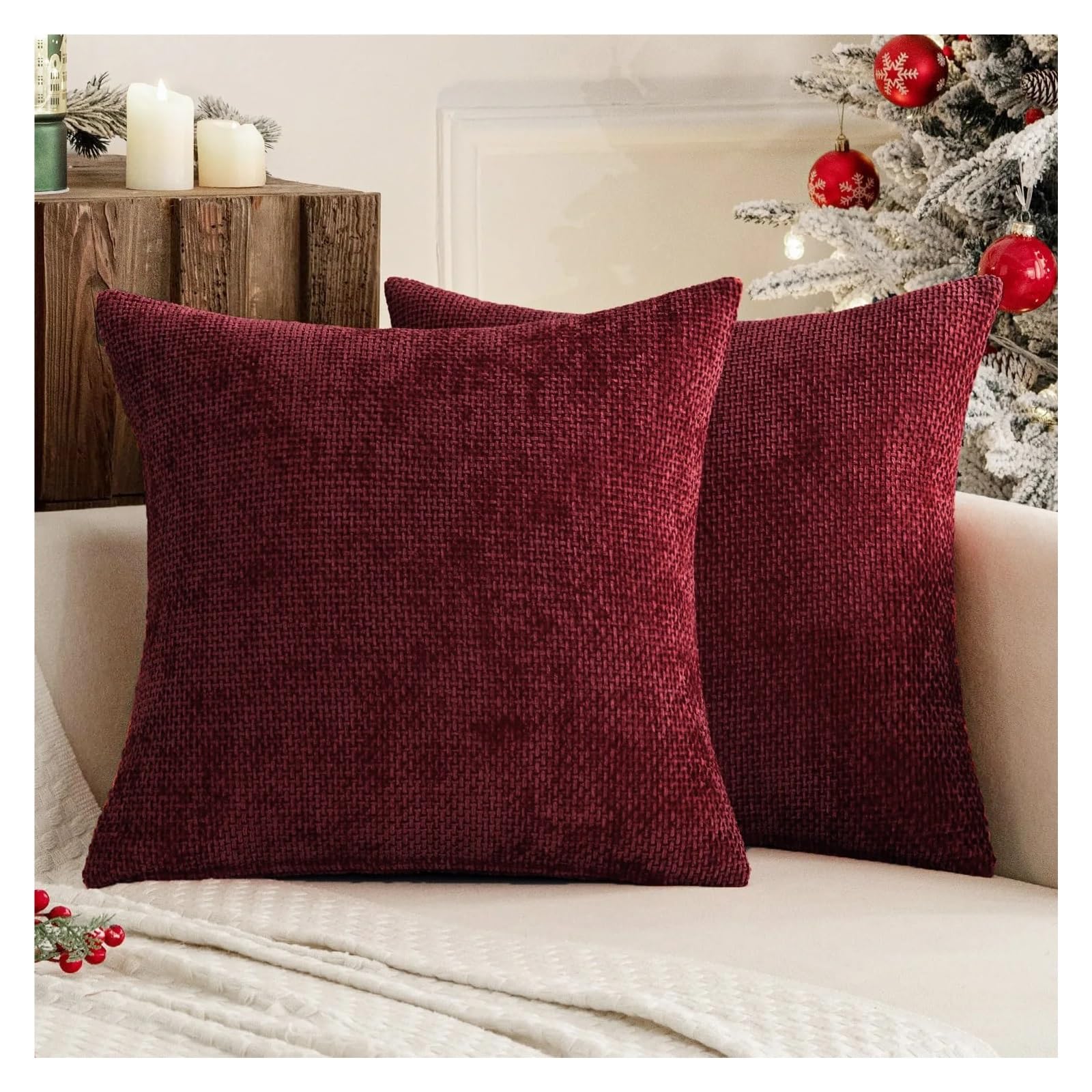 BTGYTTKL Throw Pillowcase 2pcs Luxury Chenille Pillow Cover