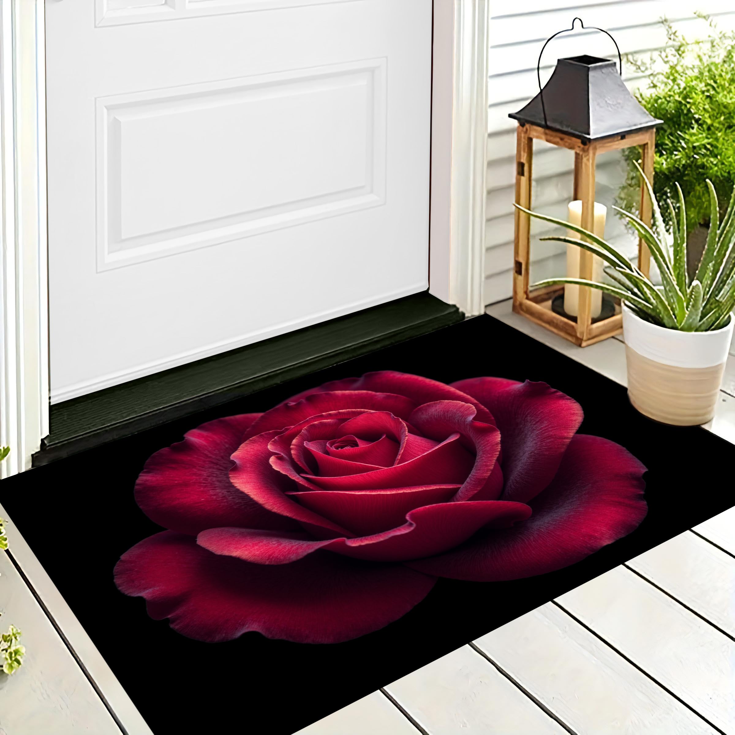 Tapis de sol antidérapant roses réalistes de 60x90cm avec surface absorbante pour cuisine