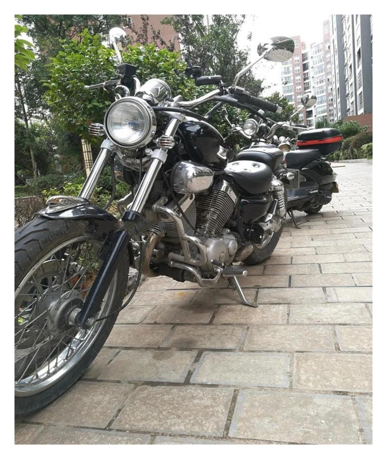 Barra Protezione Motore Yamaha Virago XV400 XV535 - Cromo O Nero - Foto 6