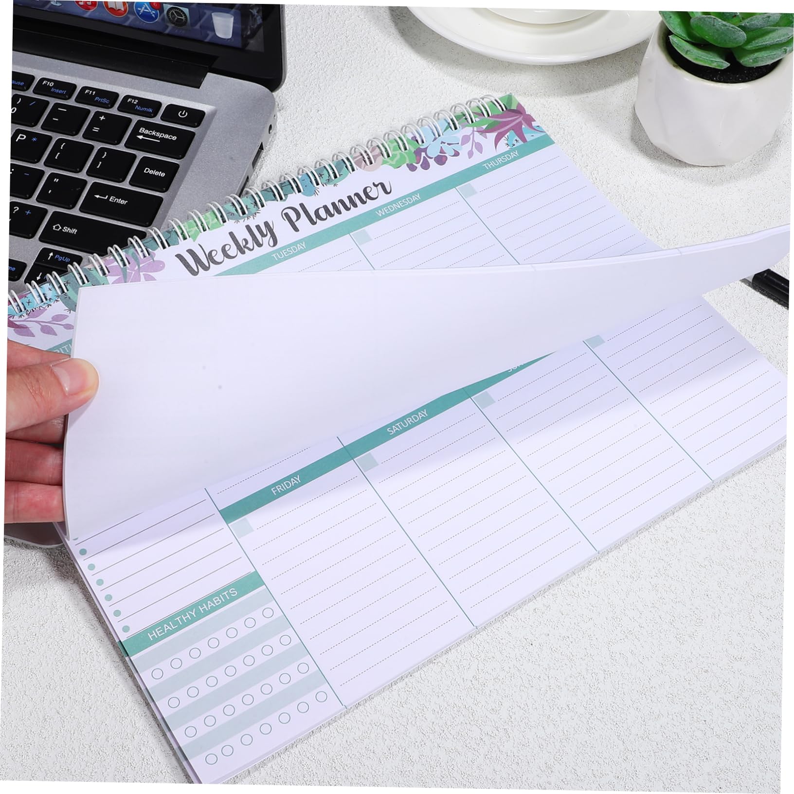 DOITOOL 4 Pezzi Planner Settimanale Scrivania con Attività e Tracker Abitudini Taccuino Organizzativo per Studenti Insegnanti e Ufficio Carta Resistente per