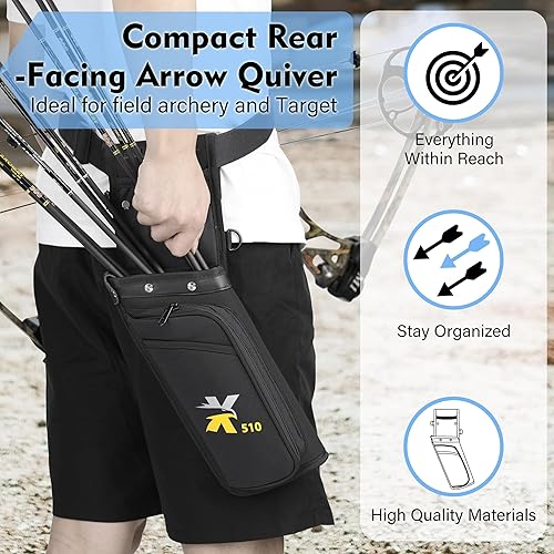 Miniatura 3 de SUNYA Arrow Quiver, Hip Quiver for Compound Bow and Recurve Bow. Bow Quiver for Arrows. Field Archery Quiver - 3 Arrow Holder Slot. X510