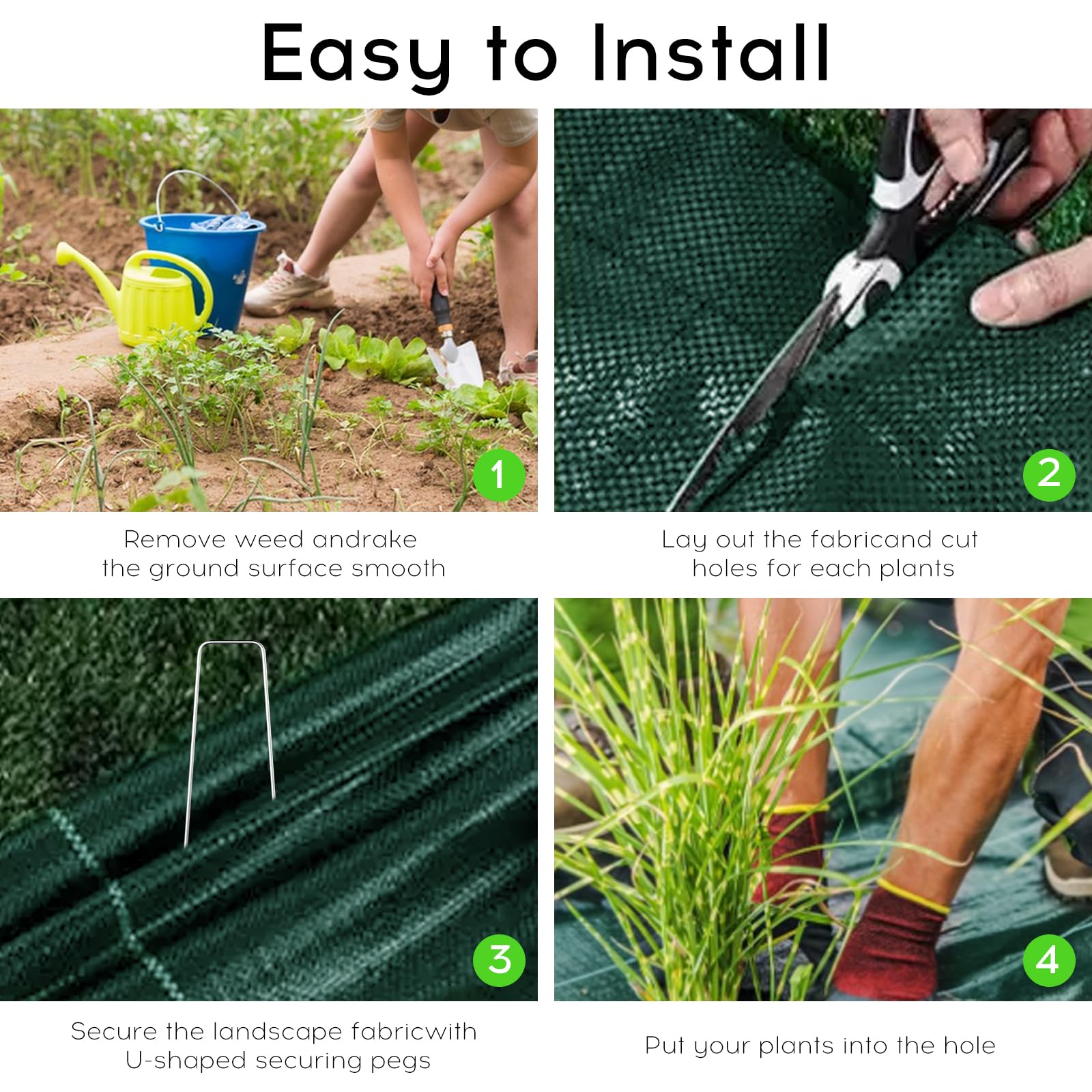 GARDENIX Tessuto Non Tessuto Anti-Erbacce, permeabile all'Acqua, 150 g/m², Nero, Resistente ai Raggi UV, 0,6 x 50 m (30 m²), per aiuole Rialzate, Protezione dalle Erbacce, per Giardino, aiuole