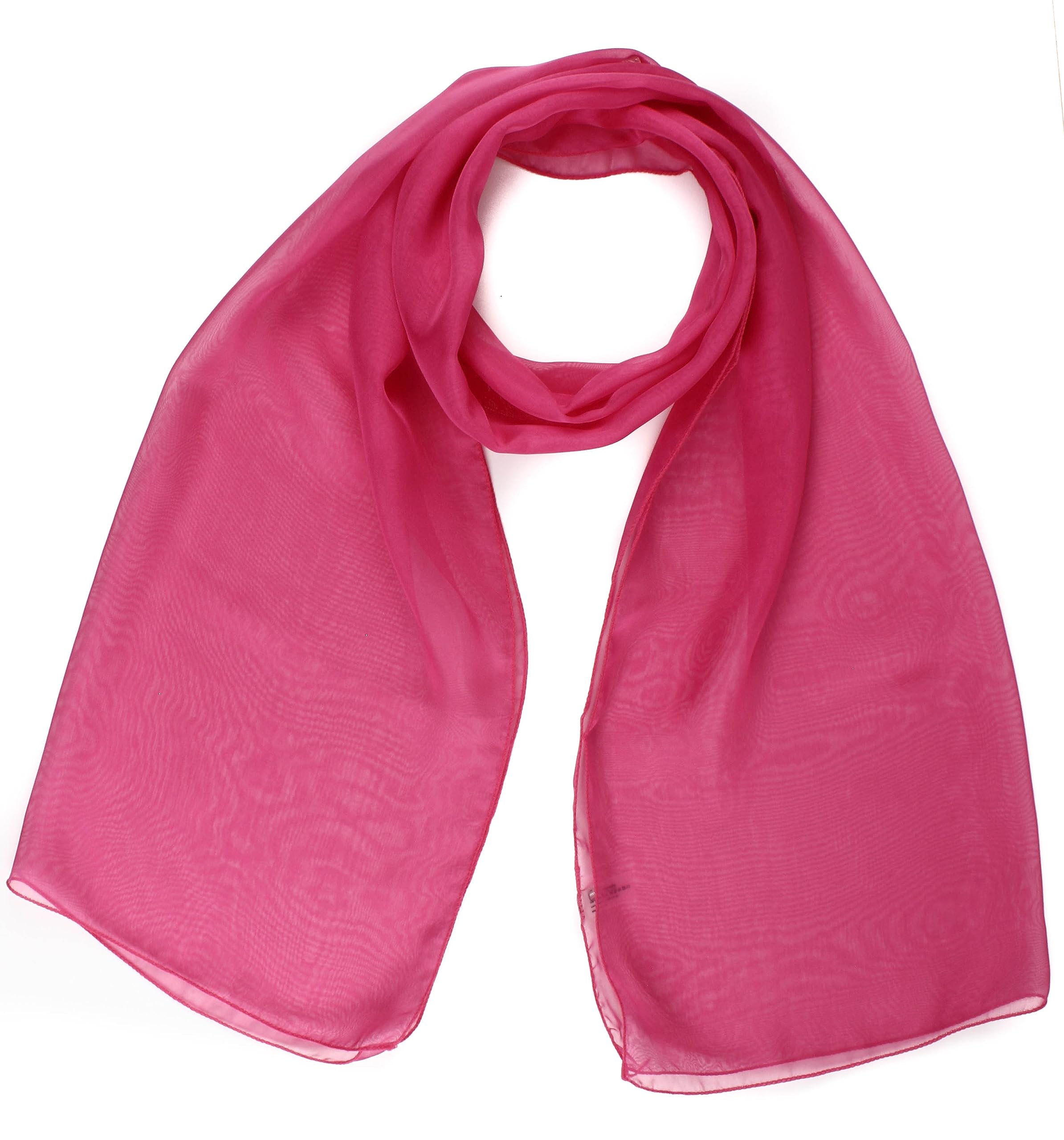 Mytoptrendz Women's Fuchsia Mytoptrendz® - Chiffon Scarf Plain For Soft Lightweight Neck Wrap Headwrap Girls Headscarf Sheer Wrap Scarves & Wraps Fashion Accessories For Bridesmaid, Evening (Fuchsia)