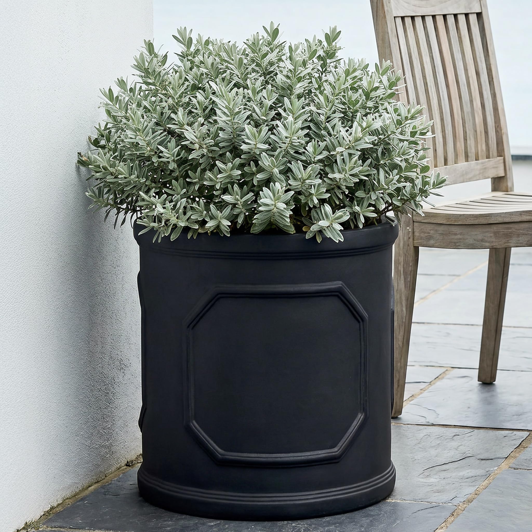 IDEALIST Large Plant Pots 45cm Plant Pot, Charcoal Reinforced Stone 57L