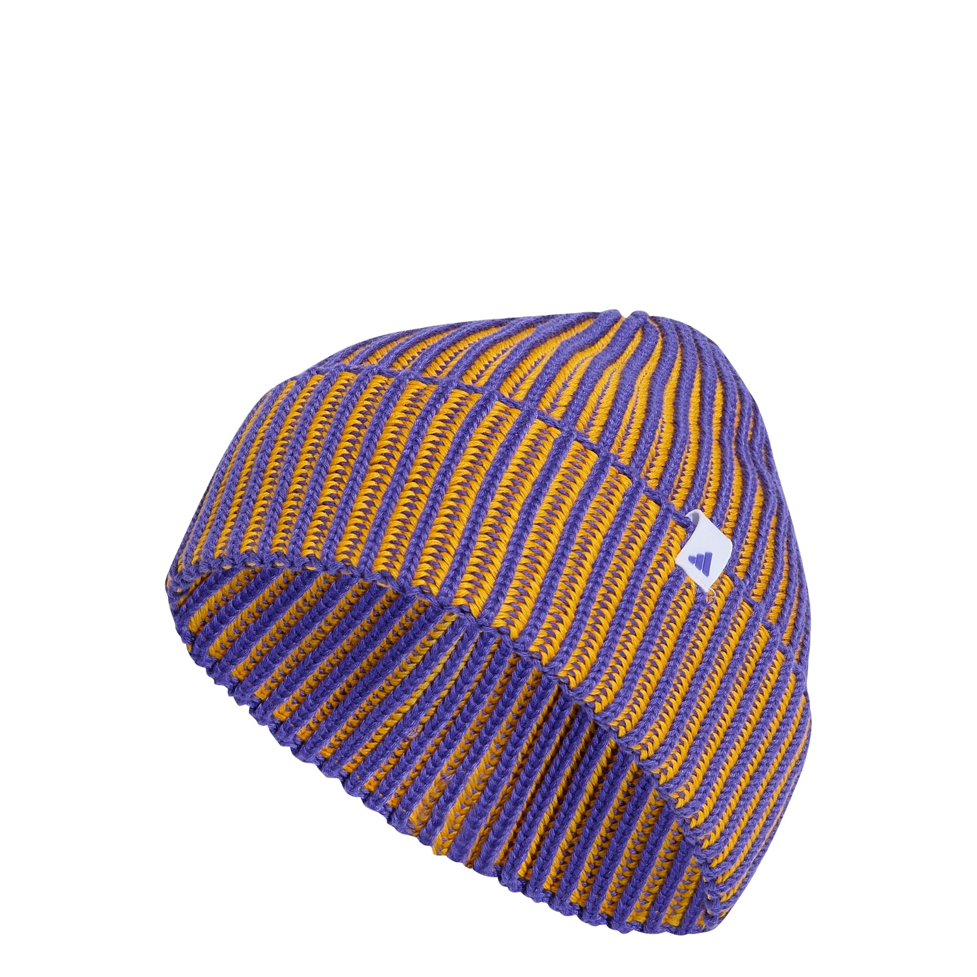 adidas Unisex Effect Beanie Hat, Solar Purple/Crew Yellow/Solar Purple, XS-S