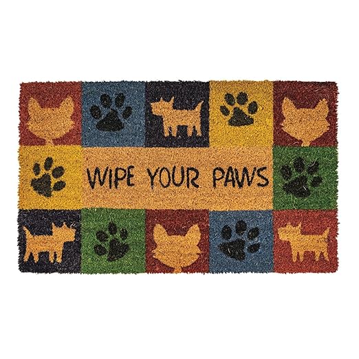 NoTrax, Wipe Your Paws, Vinyl-Backed Natural Coir Doormat, Entry Mat for Indoor or Outdoor Use, 18"x30", C12 (C12S1830WP)