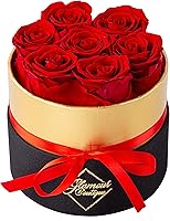 Vista 13 de GLAMOUR BOUTIQUE Rosas eternas preservadas en una caja, flores para siempre, rosa para siempre en una caja para esposa o ella, regalo de flores
