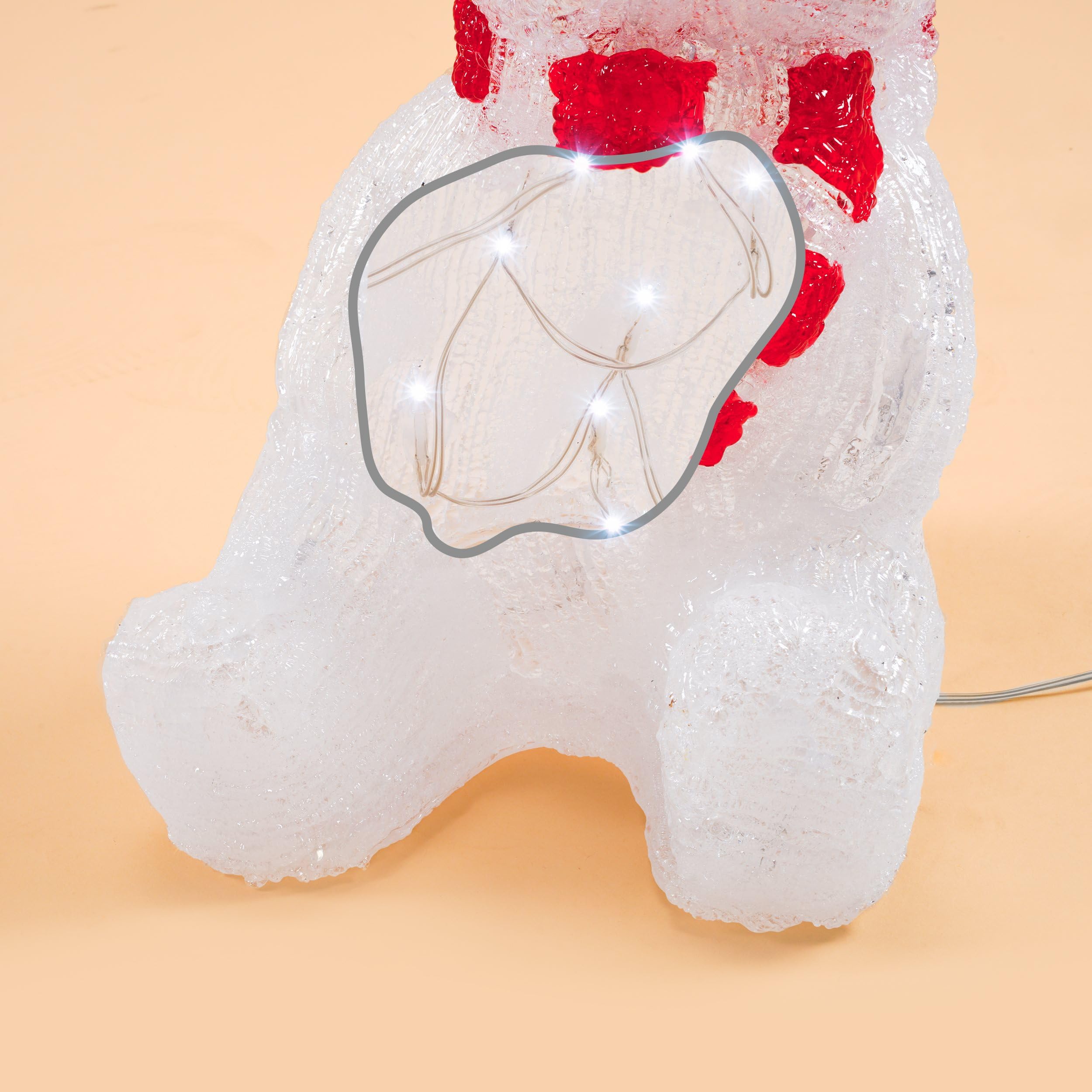 esotec Weihnachtsdeko außen, Weihnachtsfigur Garten Solar Eisbär Willy, Leuchtfigur Weihnachten, Winterdeko Garten, 30 LEDs, H=26cm 102123