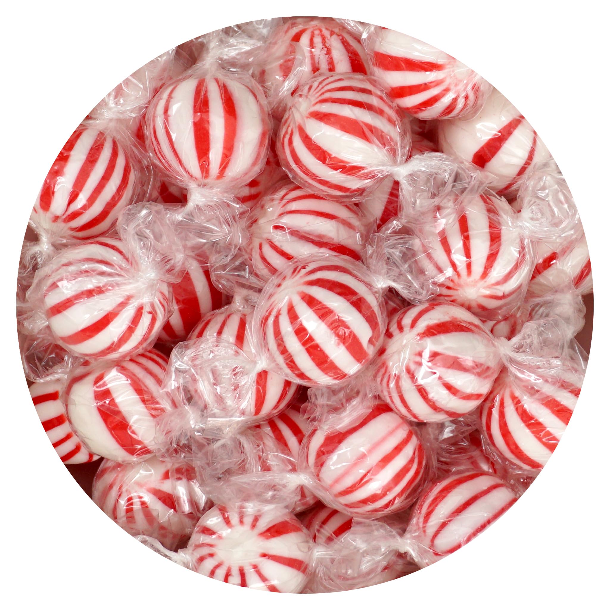 Jumbo Peppermint Balls Hard Candy, 2 Pound Bulk Candy Bag (Approx. 70 pcs), Mint Balls, Individually Wrapped Peppermint Candy