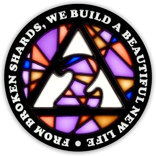 Stained Glass 2 Year AA Chip Sobriety Coin Medallion, Fragments to Freedom Alcoholics Anonymous Addiction Recovery Anniversary Token, Inspirational Sober Gifts for Men and Women by the Token Shop