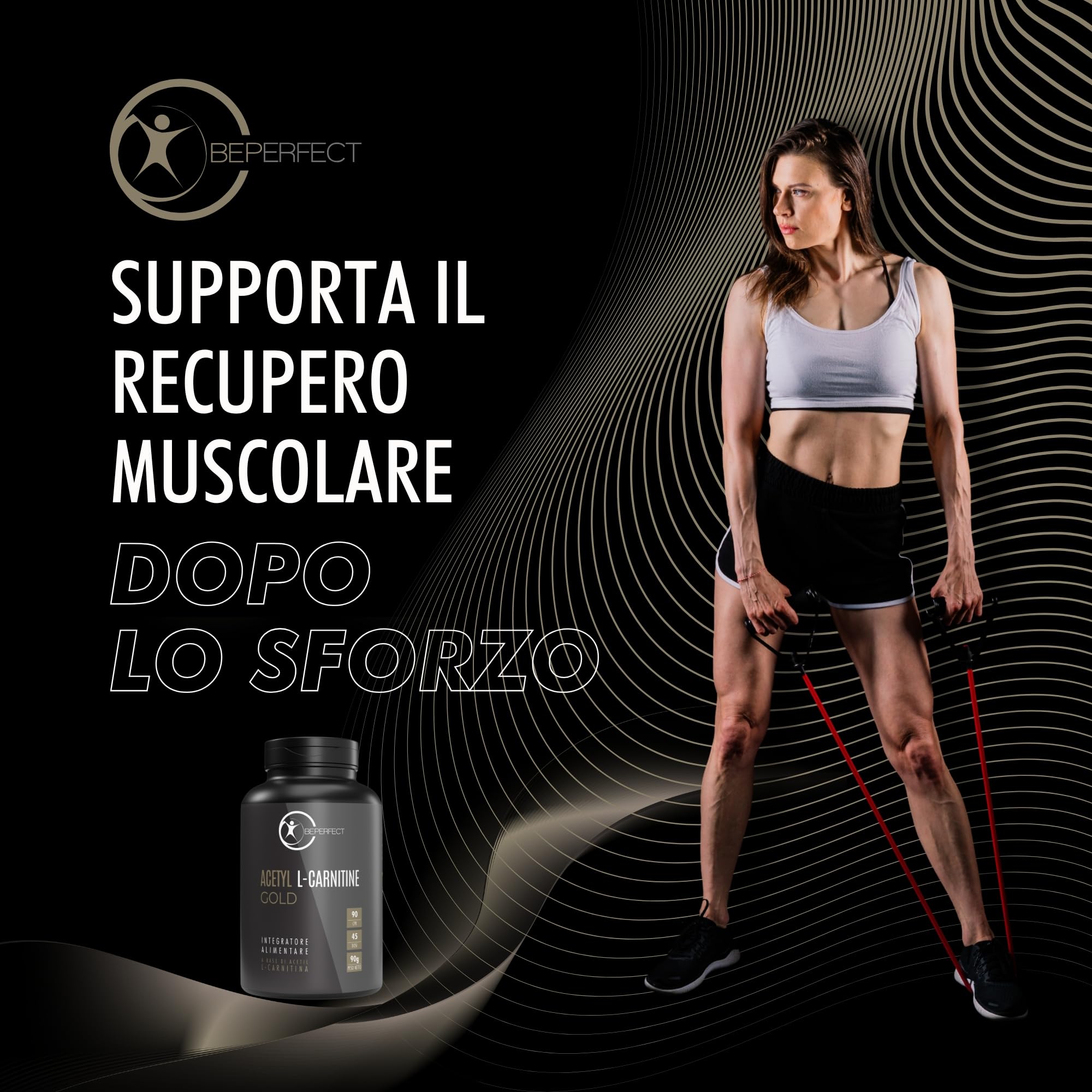 Acetil L-Carnitina Tartrato Integratore – 3360 mg per Dose – 90 Compresse – Supporto Metabolico ed Energetico per Sport, Recupero e Attività Fisica
