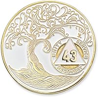 Vista 43 de Medallón AA de 5 años – Árbol de la Vida trenzado chapado en oro AA Chip de recuperación – morado