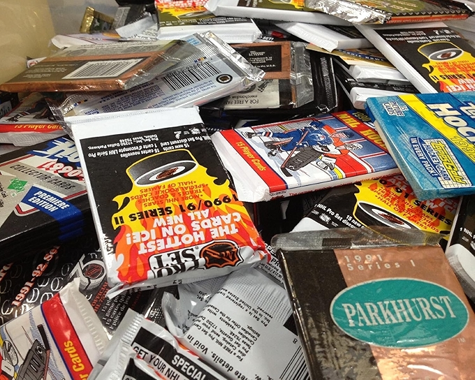 老式封装的复古NHL冰球卡片