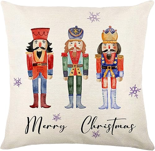 Miniatura 9 de Juego de 4 fundas de almohada rojas de Navidad de 18 x 18 pulgadas, fundas de cojín decorativas para sofá, sala de estar