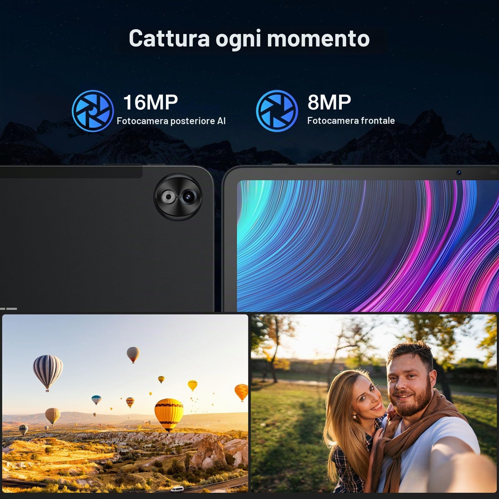 T20 Ultra Tablet Android 13, 12 pollici, 32 GB + 256 GB (TF 2TB) Helio G99 Octa-Core Tablet Touch 10800 mAh, Display 2.4 K, 16 MP+8 MP, 4G LTE /5G WiFi Tablet Gaming, GMS/GPS/Widevine L1
