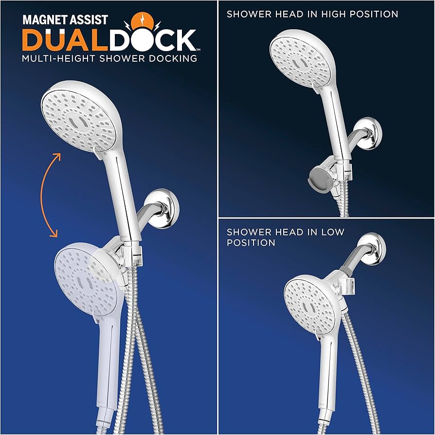 しても Waterpik Dual Dock Adjustable Height Hand Held Shower Head