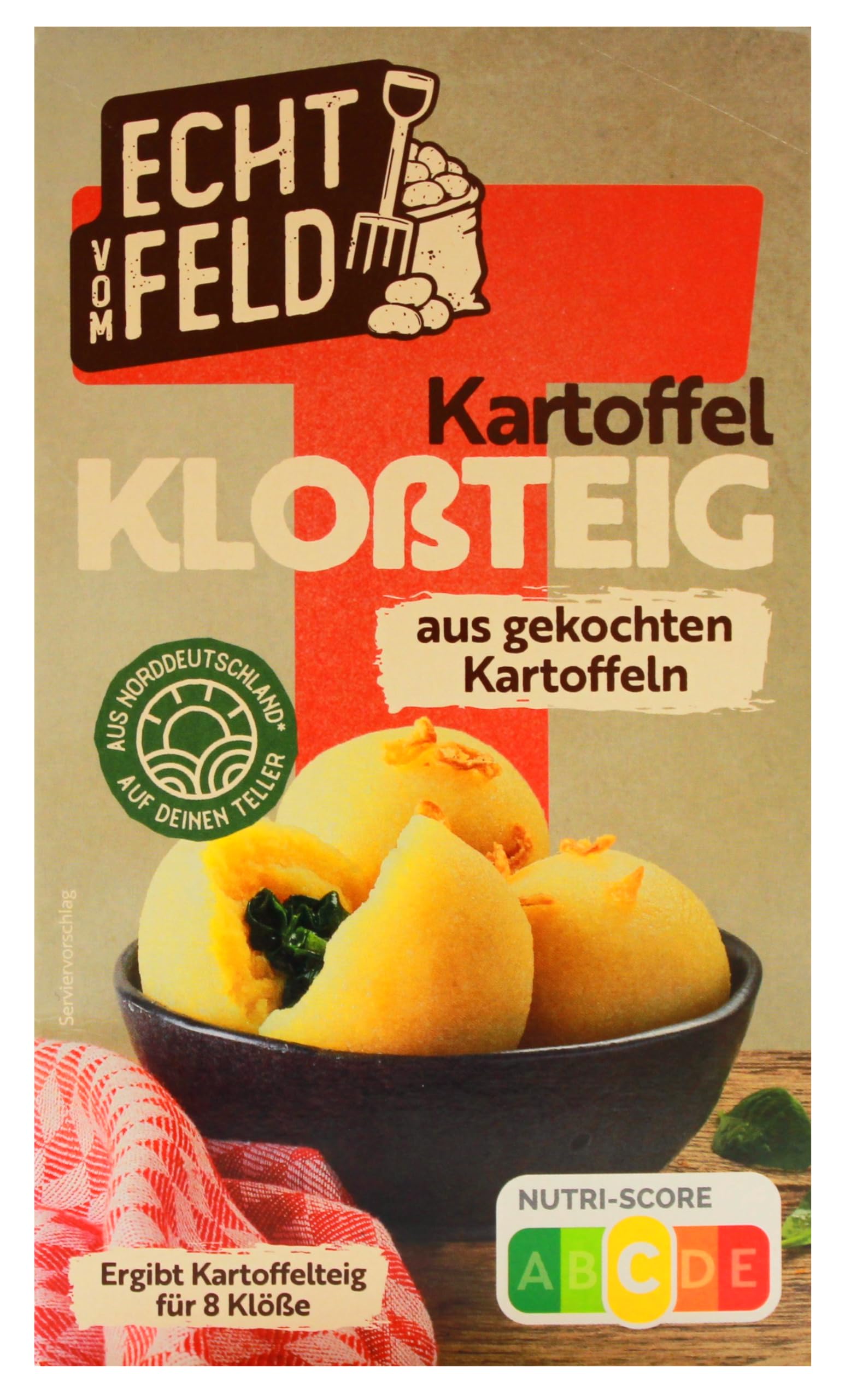 Echt vom Feld Kartoffel-Kloßteig aus gekochten Kartoffeln, 12er Pack (12 x 250g)