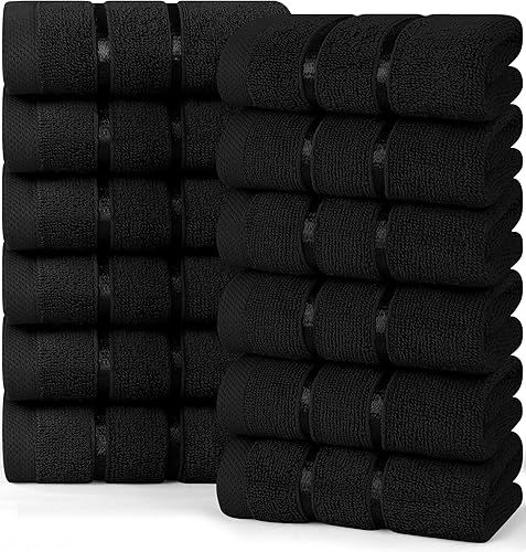 Utopia Towels - Juego de 12 paños de viscosa de lujo (12 x 12 pulgadas), 100% algodón hilado en anillo, altamente absorbentes y suaves al tacto,