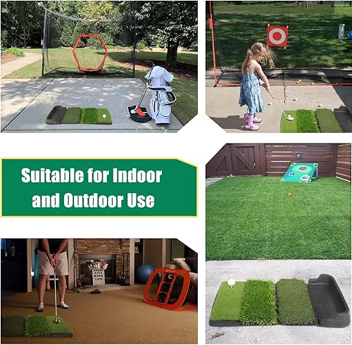 Miniatura 6 de Golfguru Alfombra de golf, plegable 4 en 1, alfombrillas de golf para práctica con bandeja de pelotas, 8 pelotas de golf, 9 camisetas de golf,