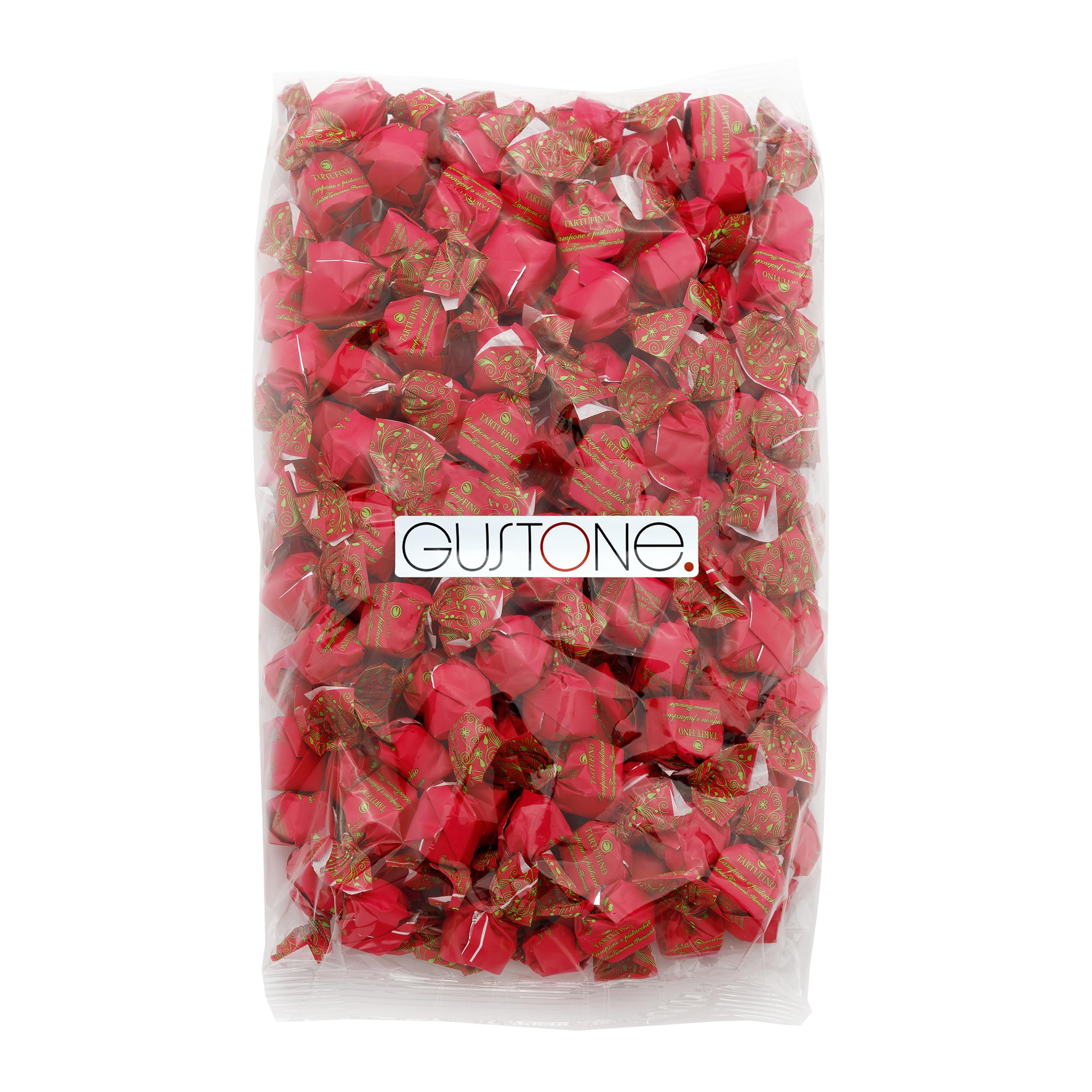 GUSTONE. Tartufi dolce Lampone e Pistacchio (Himbeere und Pistazie) 7g | Trüffel-Praline Schokoladen-Trüffel weißer, Trüffelpraline, seit 1885 in Familienbesitz, perfekter Pausensnack