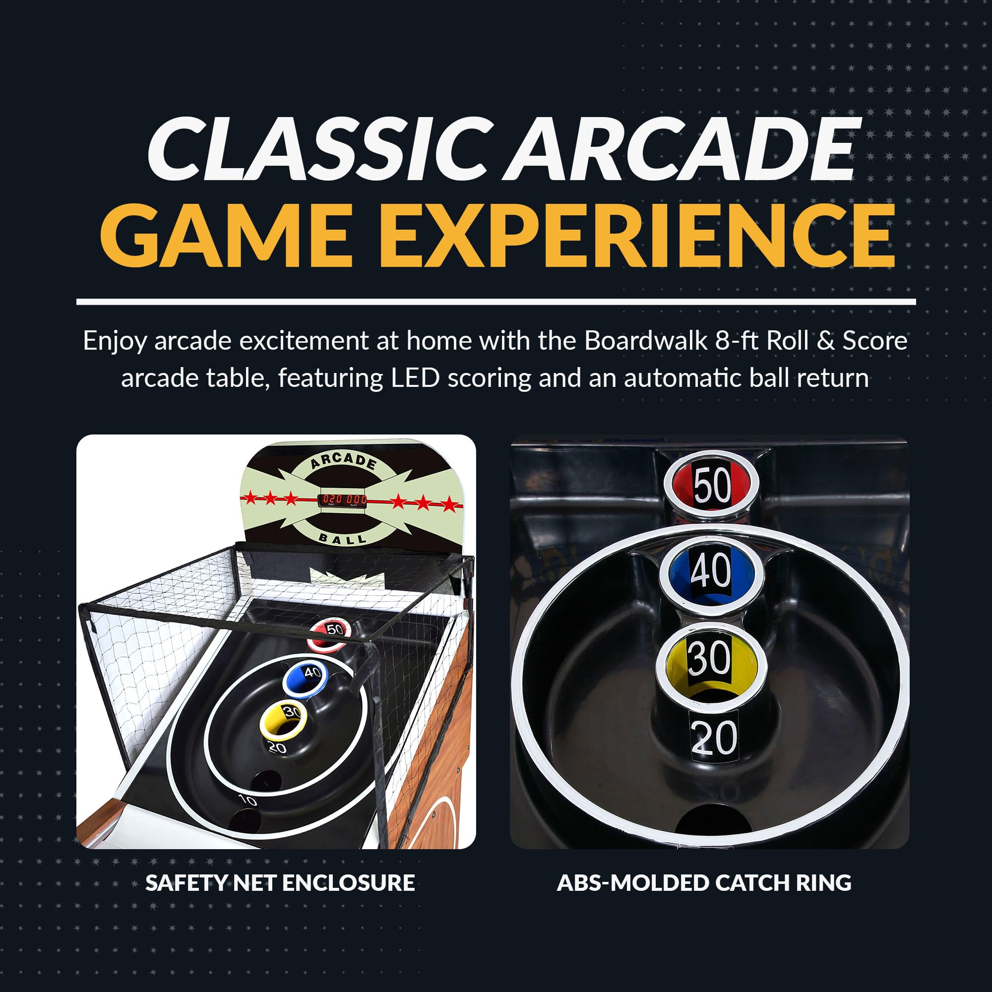 Amazon.com : Hathaway Boardwalk 8-ft Arcade Ball Table for Family