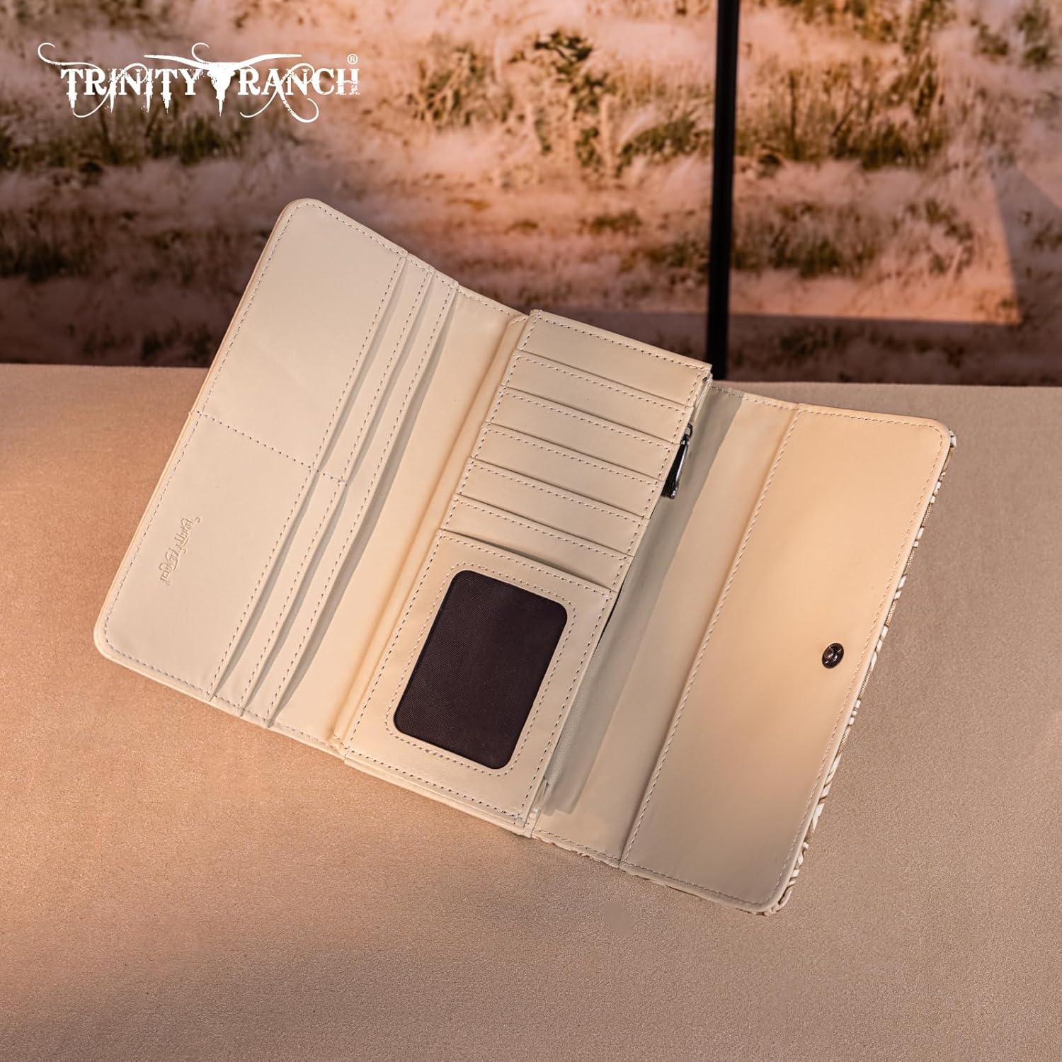 Trinity Ranch Wristlet Wallets for Women Western Wristlet Purse with Detachable Floral Tooled Concho Collection - Image 5