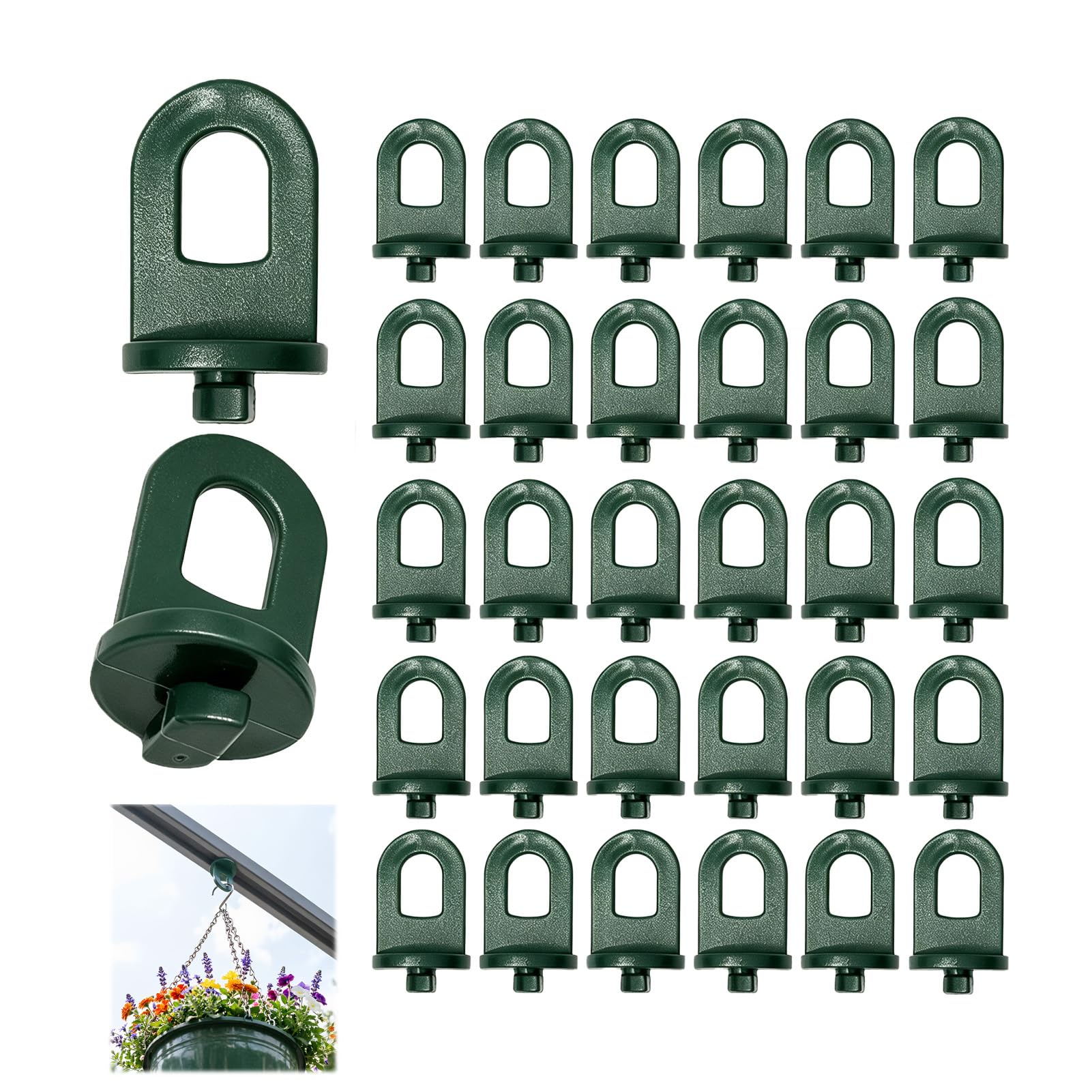 30 Pcs Greenhouse Twist Clips, Plastic Greenhouse Clips for Glass, Hanging Anchors for Inside Greenhouses Glazing Bar Channels, Insulation Netting Plant Support Accessories, Dark Green