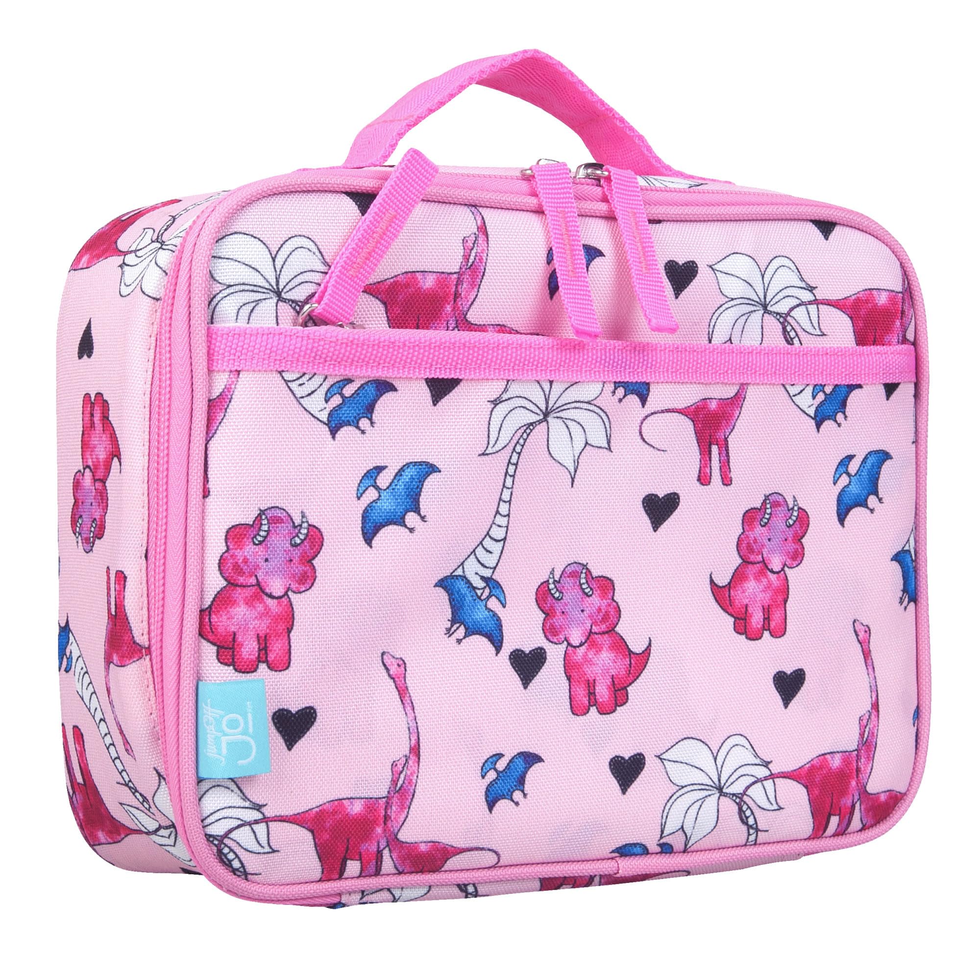Wildkin JumpOff Jo Insulated Lunch Box – Durable, Reusable for Kids – Pink Dino