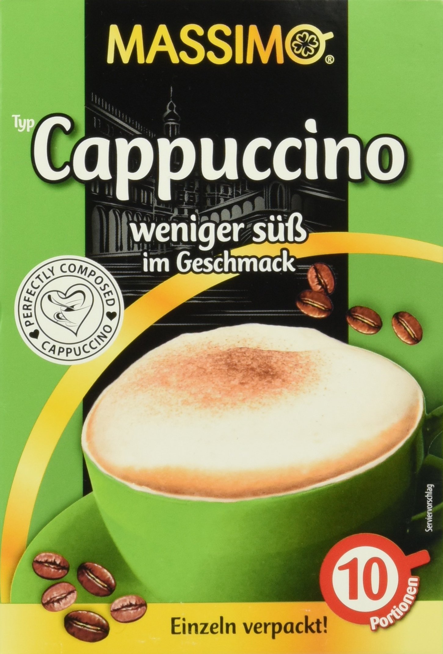 Massimo Cappuccino Weniger Süß (Sachets), 8er Pack (8 x 150 g)