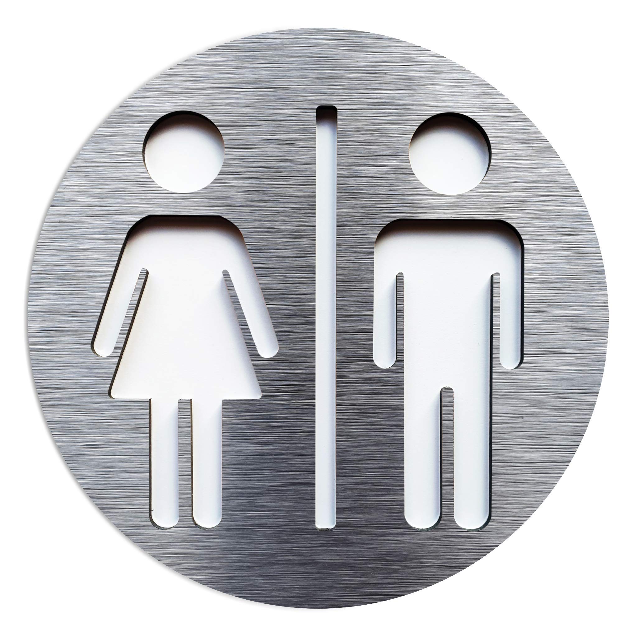 Bathroom Unisex WC Door Sign - Restroom Wall / Door Symbol - All Gender Toilet Decal - Washroom ...