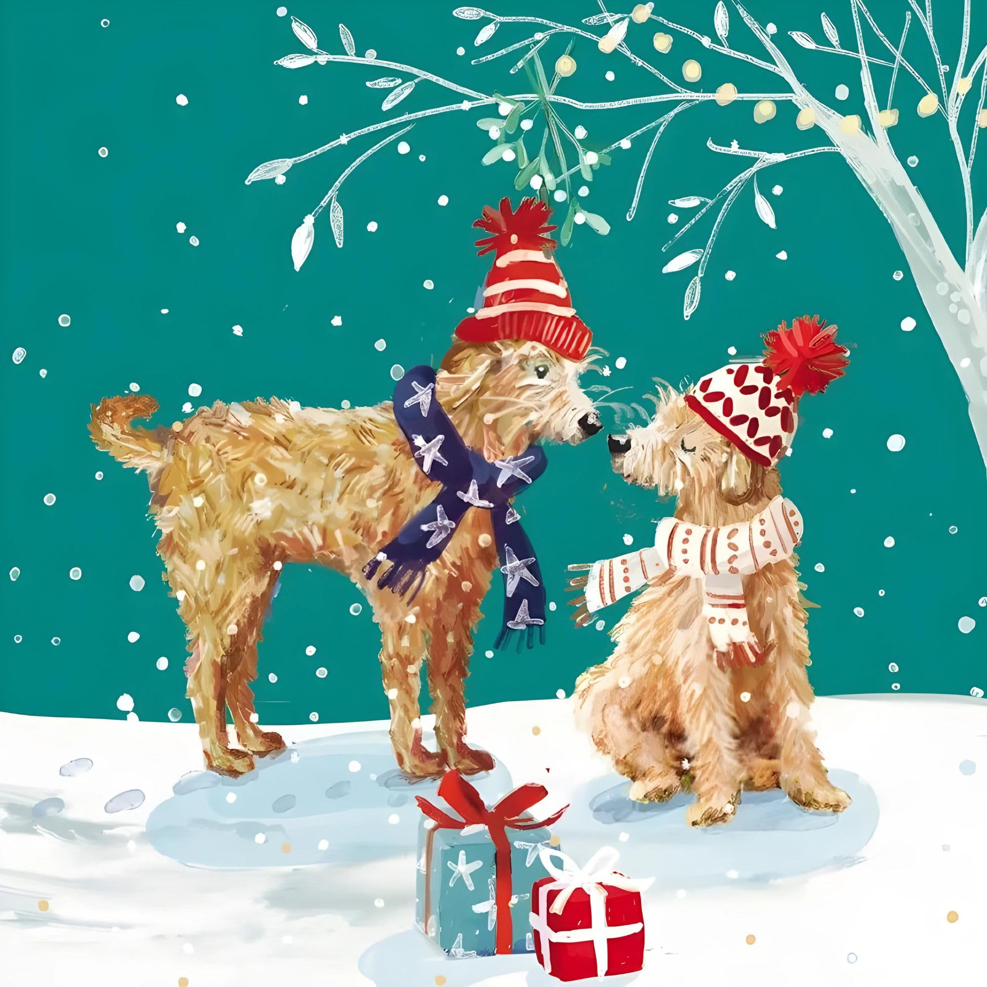 GBCC Charity Christmas Cards Pack of 10, Charity Christmas Cards with Festive Dogs Design