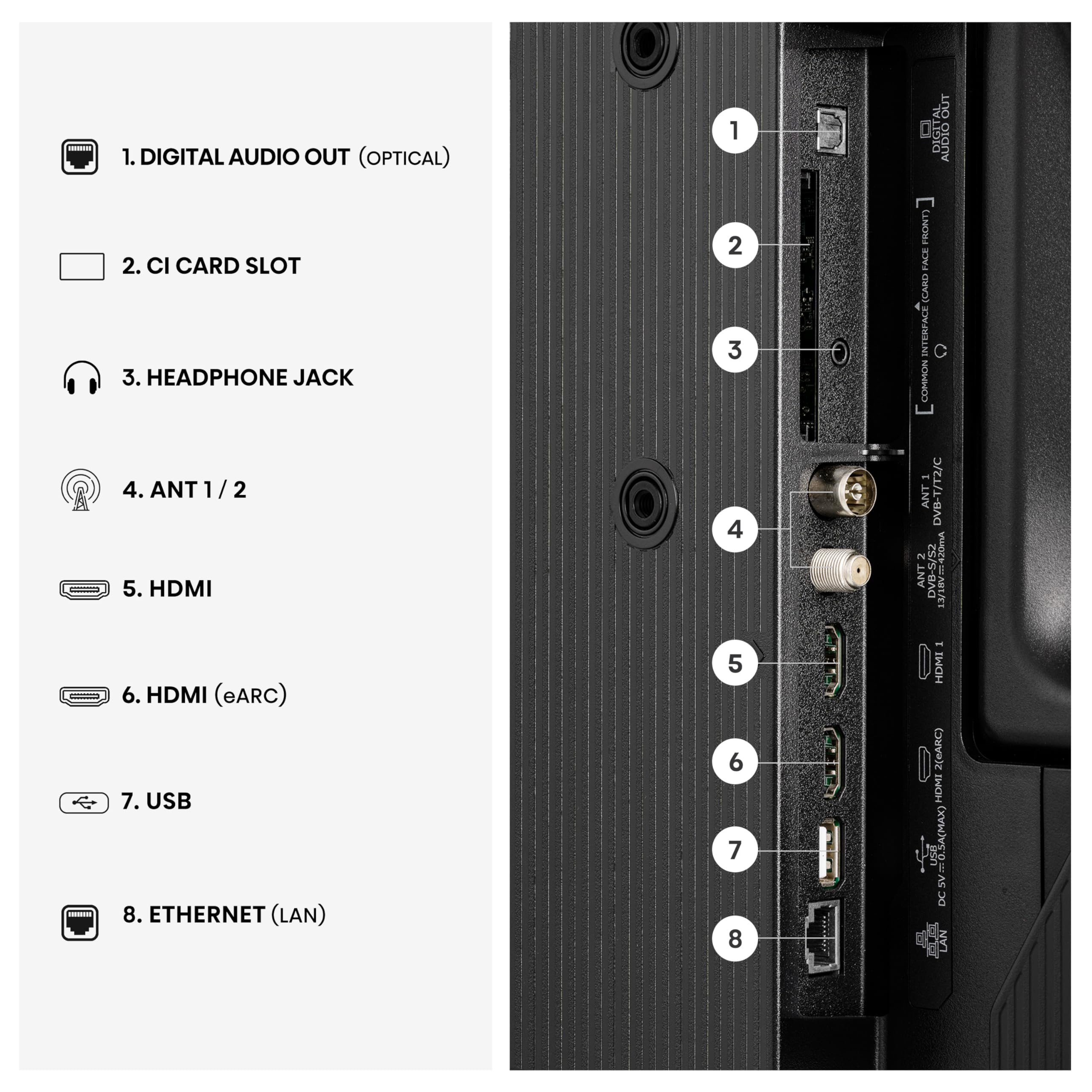 Hisense 40A5S - TV LED 40" (102 cm) Full HD, Smart TV VIDAA U7.6, Port USB-C (Mobile to TV), Dolby Audio & DTS HD, Bluetooth, WiFi, Noir