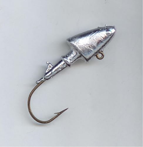 S & J's TACKLE BOX SHAD Head JIGS - Gancho de garra de águila vertido a mano, 1/4 oz X #1/0 (10 por paquete)