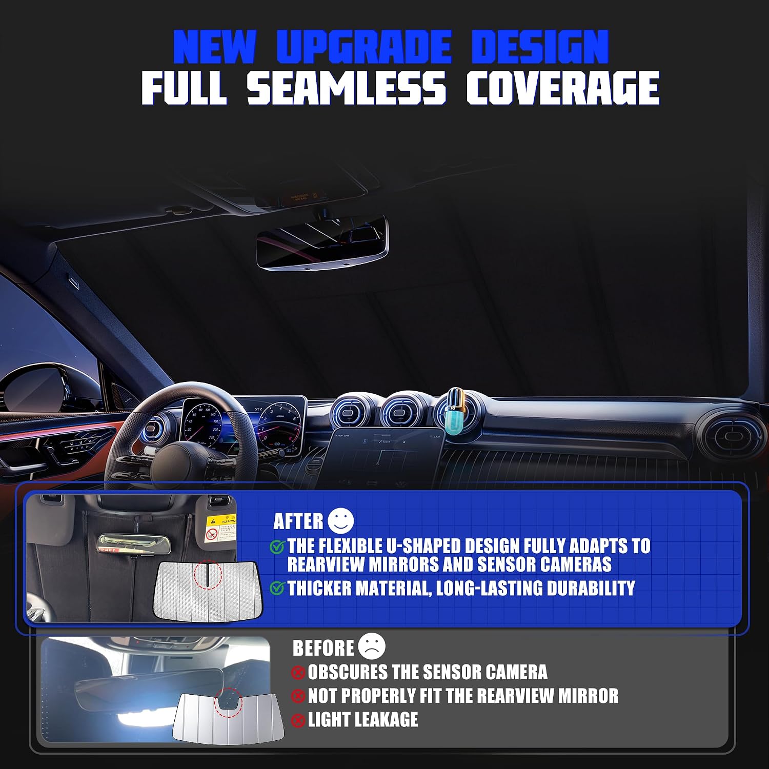 Windshield Sun Shade Custom-Fit for Lex-us TX350/500h/500h+ 2024-2026, Window Sunshade Block UV & Heat, Sun Visor Car Accessories Keep Car Cool & Protection