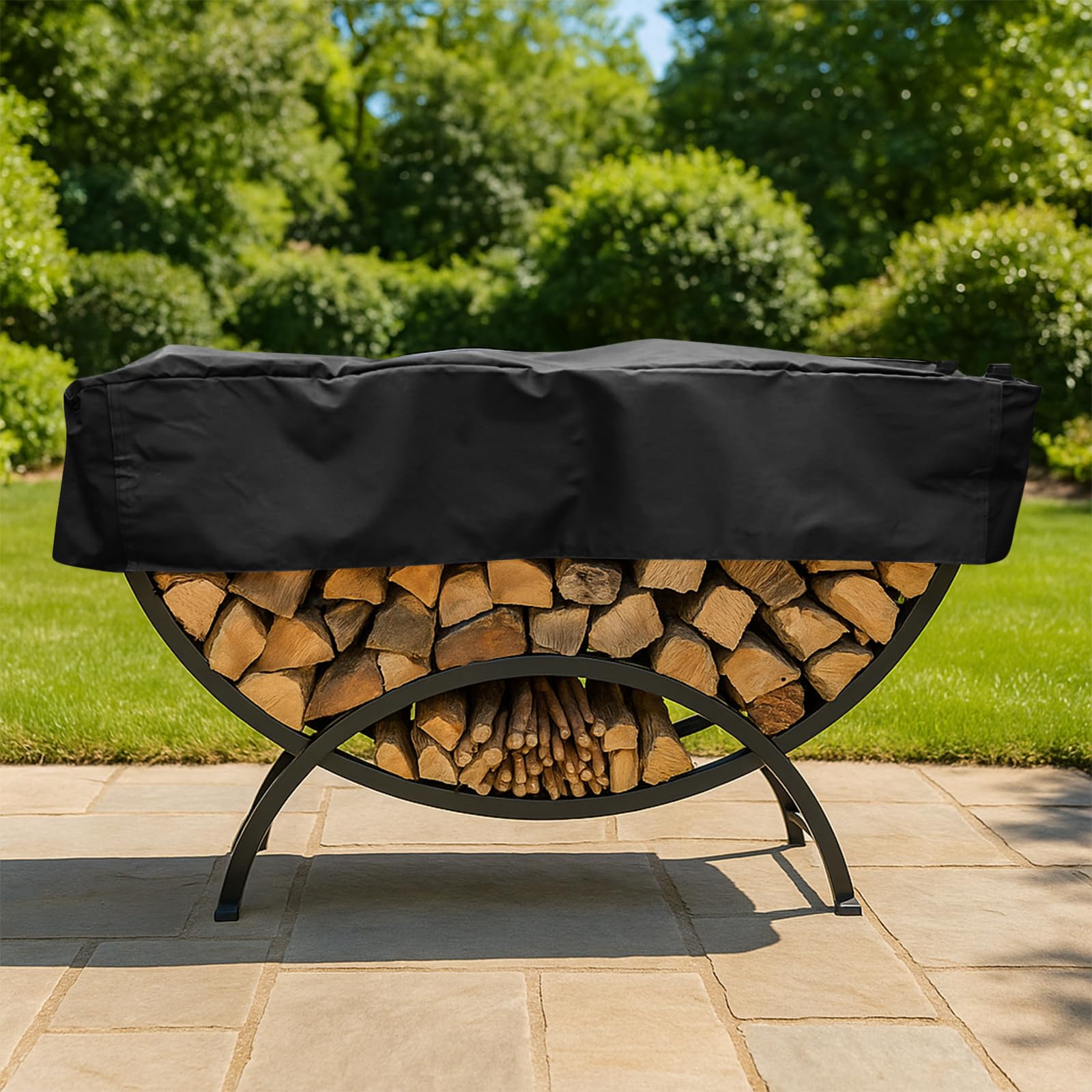 Amazon.com : Curved Firewood Rack Cover - Half Round Log Wood Ring