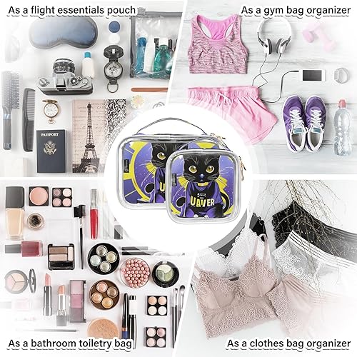 Miniatura 7 de Dj Cat Clear Toiletry Bag for Traveling,2 Pack Makeup Cosmetic Bag with Zipper,Travel Bag for Toiletries,Travel Essentials 21214226