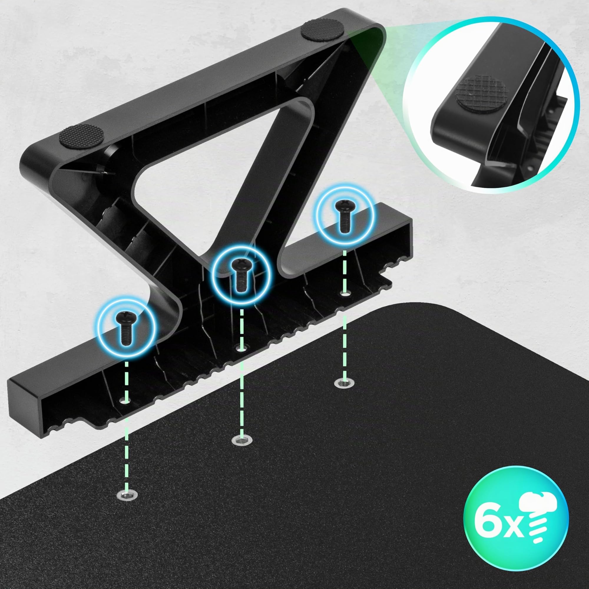 Duronic DM06-2 BK Supporto monitor scrivania dimensioni 81 x 30 cm - Supporto da tavolo altezza 15 cm per monitor e Laptop - Capacità 10kg - Mensola ergonomica per scrivania