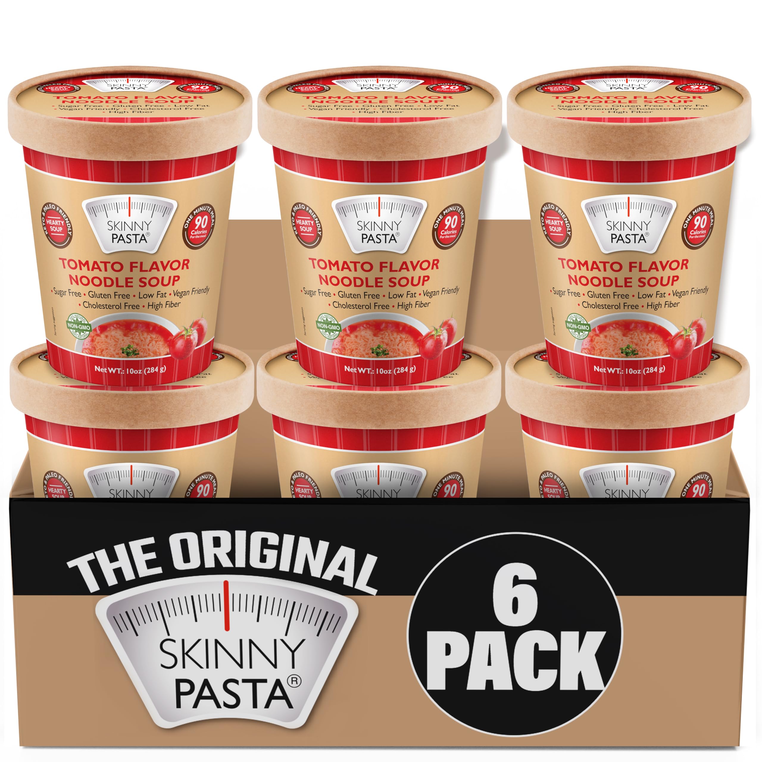 The Real Skinny Pasta Tomato Soup - Healthy Shirataki Konjac Noodles, 6 Pack