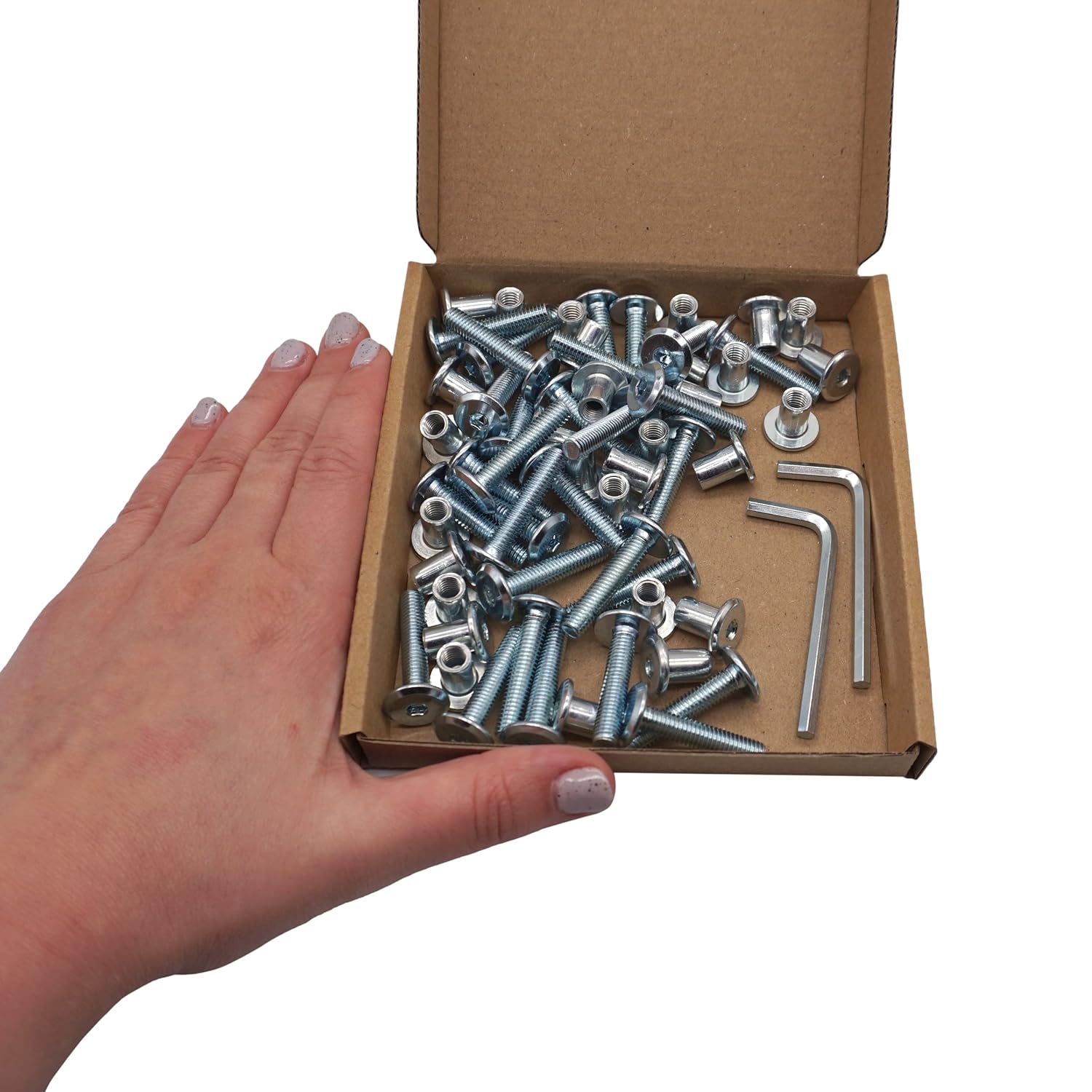 (Pack of 30 pcs) Zinc Plated Steel Joint Connector Bolts M6 x 30 mm With Nuts, Furniture