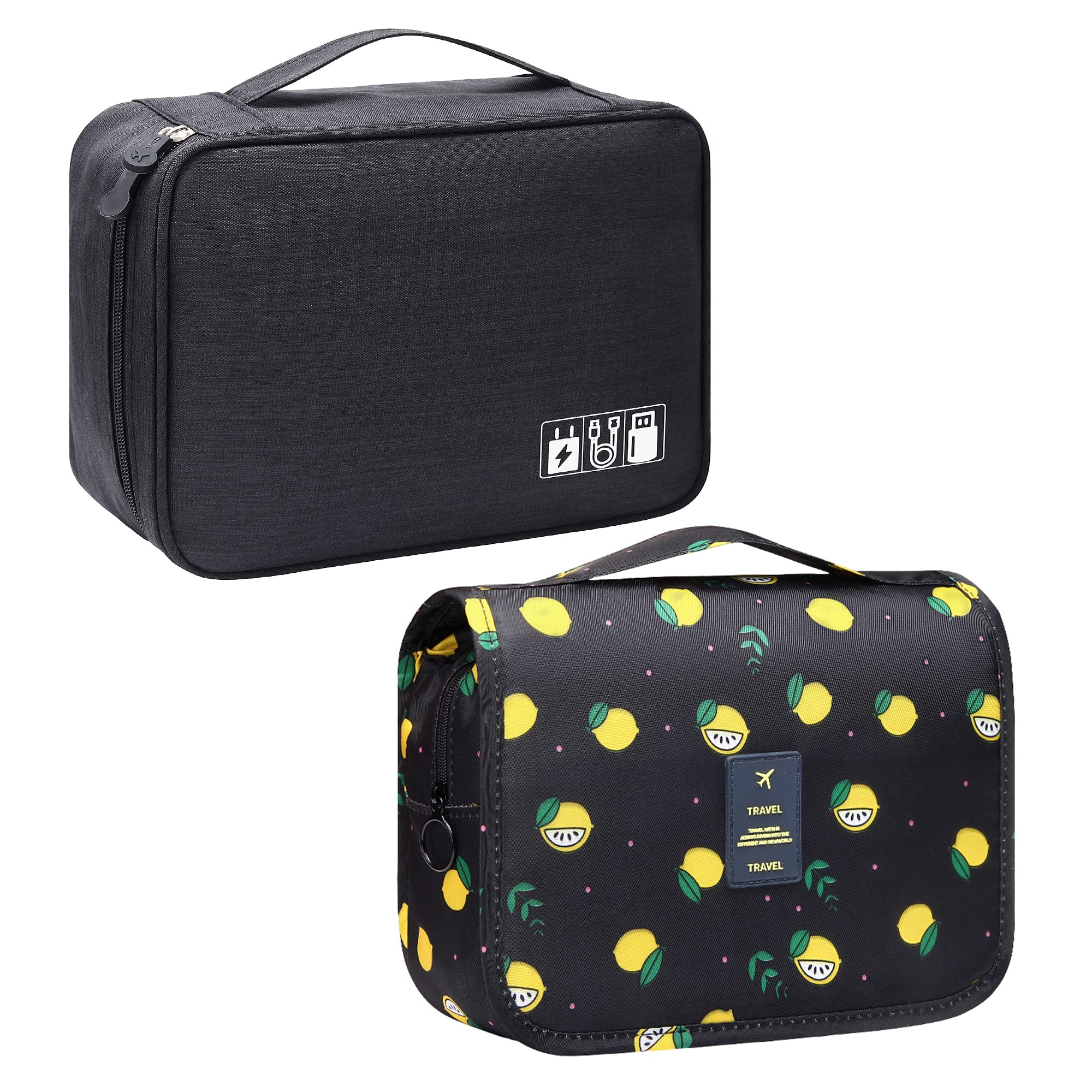 VOCUSElectronics Organizer Travel Cable Organizer Bag for Electronics Accessories and Hanging Toiletry Bag for Women Travel Storage Bags Waterproof Cosmetics Makeup