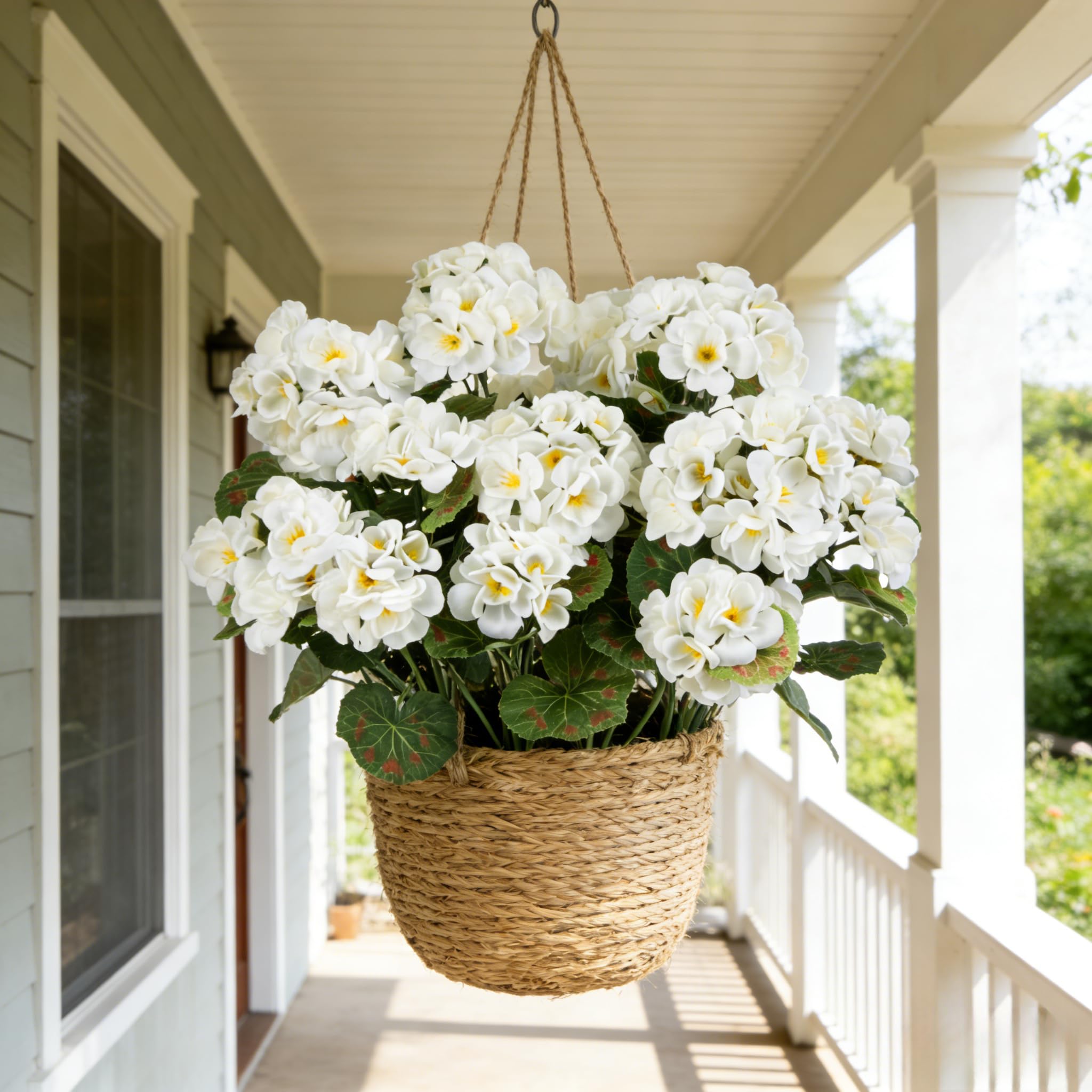 12 mazzi di fiori artificiali per esterni, fiori finti in plastica che non sbiadiscono, piante artificiali per vasi decorativi da appendere