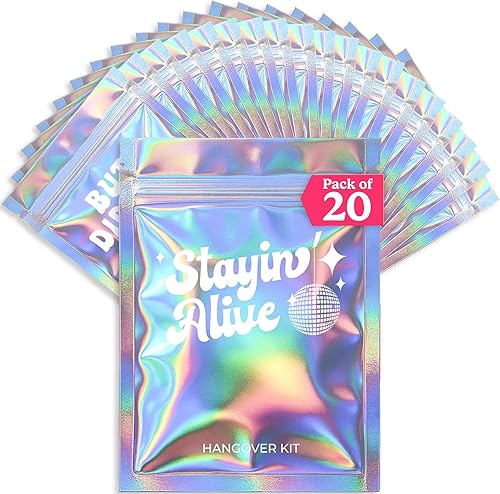 HOUSE OF PARTY Bolsas para kit de resaca  10 unidades  (4 x 6 pulgadas) Oh Shit bolsas de almacenamiento con cierre de cremallera impresas  Bolsas