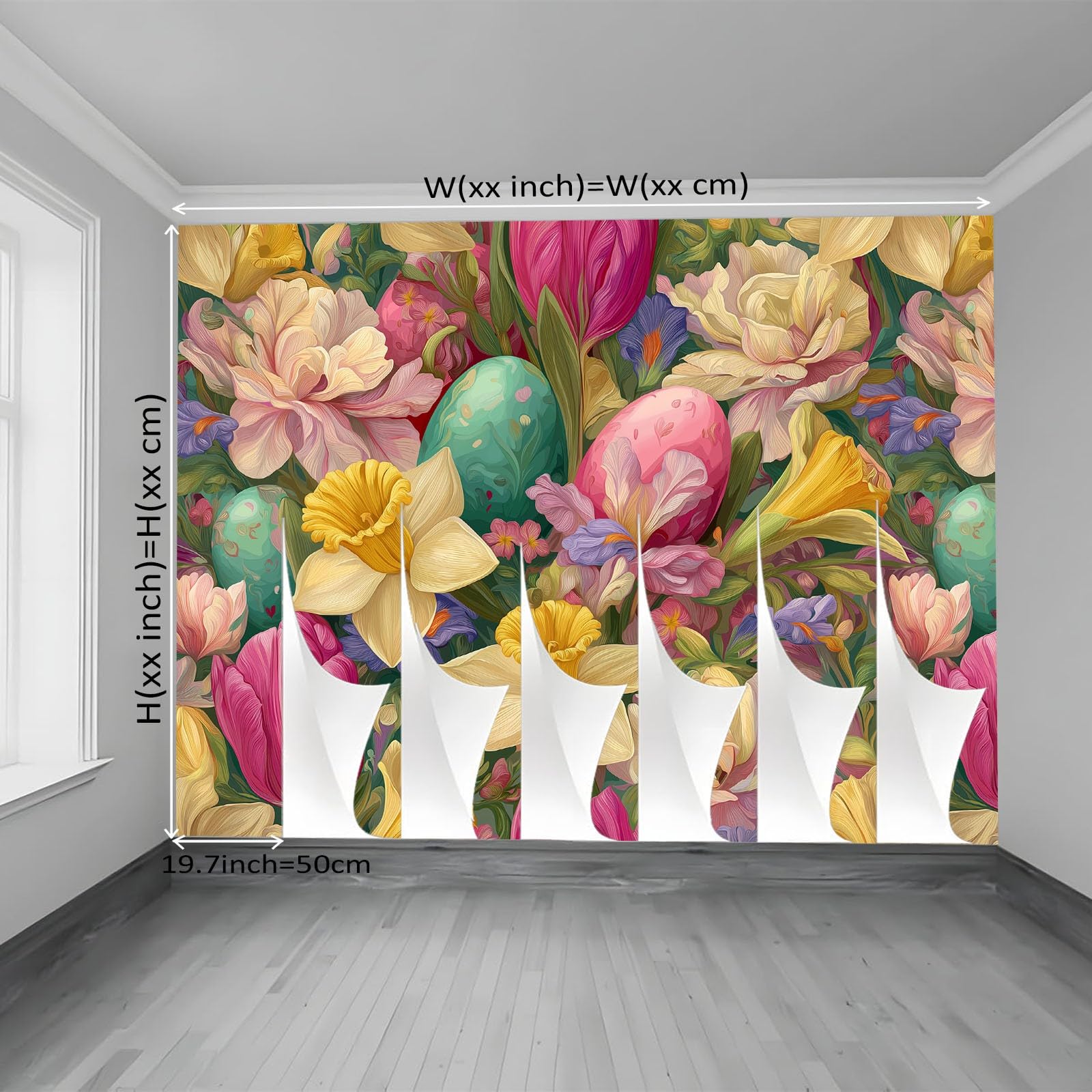 Tapeta ścienna Malowane kwiaty pisanki styl malarstwo olejne na ścianę, dekoracja domu salon sypialnia, kolorowy druk HD, projekt artystyczny, pokrycie ścienne, 400 x 280 cm