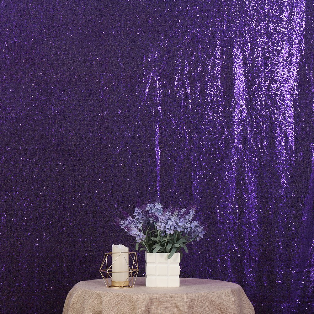 Poise3EHome 6FT x 8FT Purple Sequin Photography Backdrop Curtain for Party Decoration, Purple