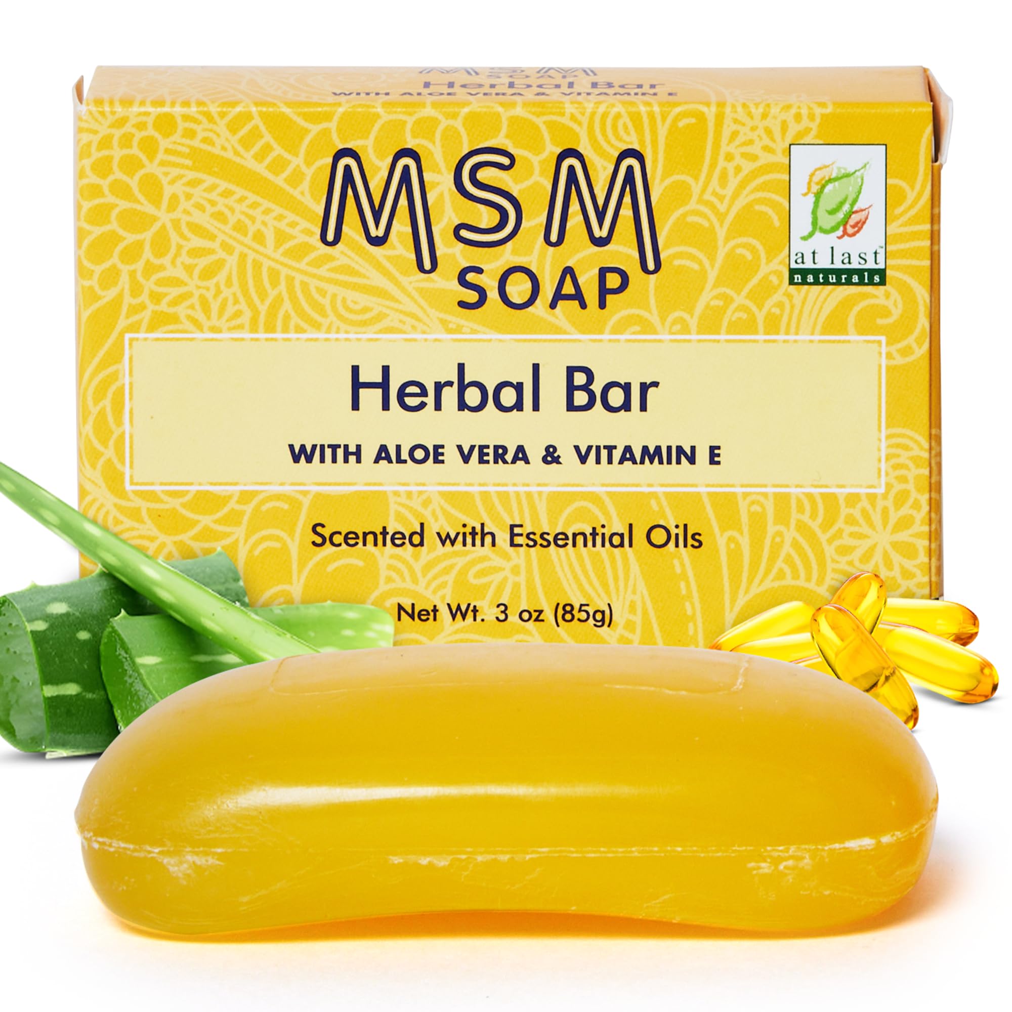 At Last Naturals Msm Herbal Moisturizing Bar 3 Oz 3 Ounce