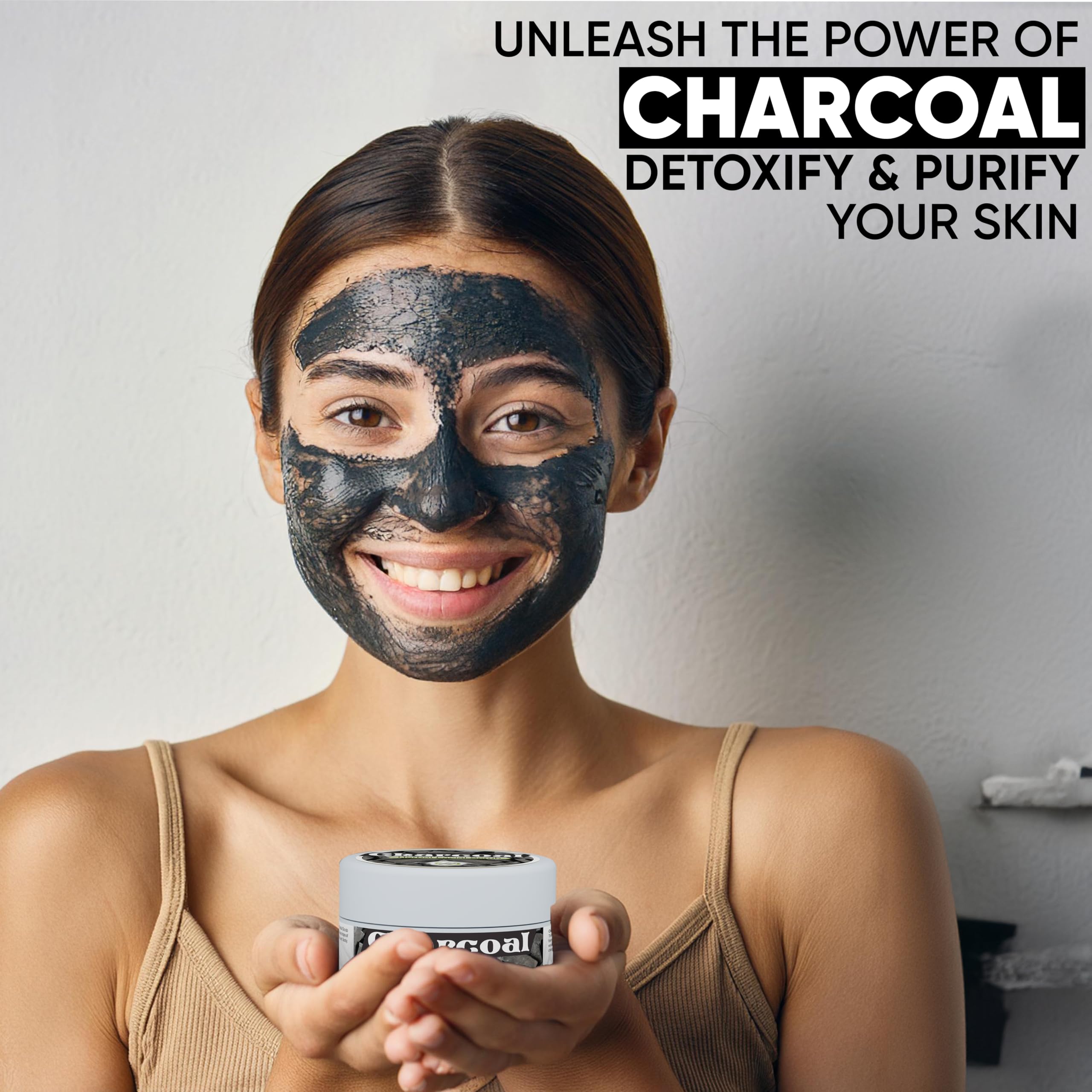 Herboganic Exfoliante facial a base de hierbas y carbón | Exfoliante corporal natural | Exfoliante facial con carbón activado para mujeres y hombres | Exfoliante | Exfoliante | Exfoliante, 1 unidad