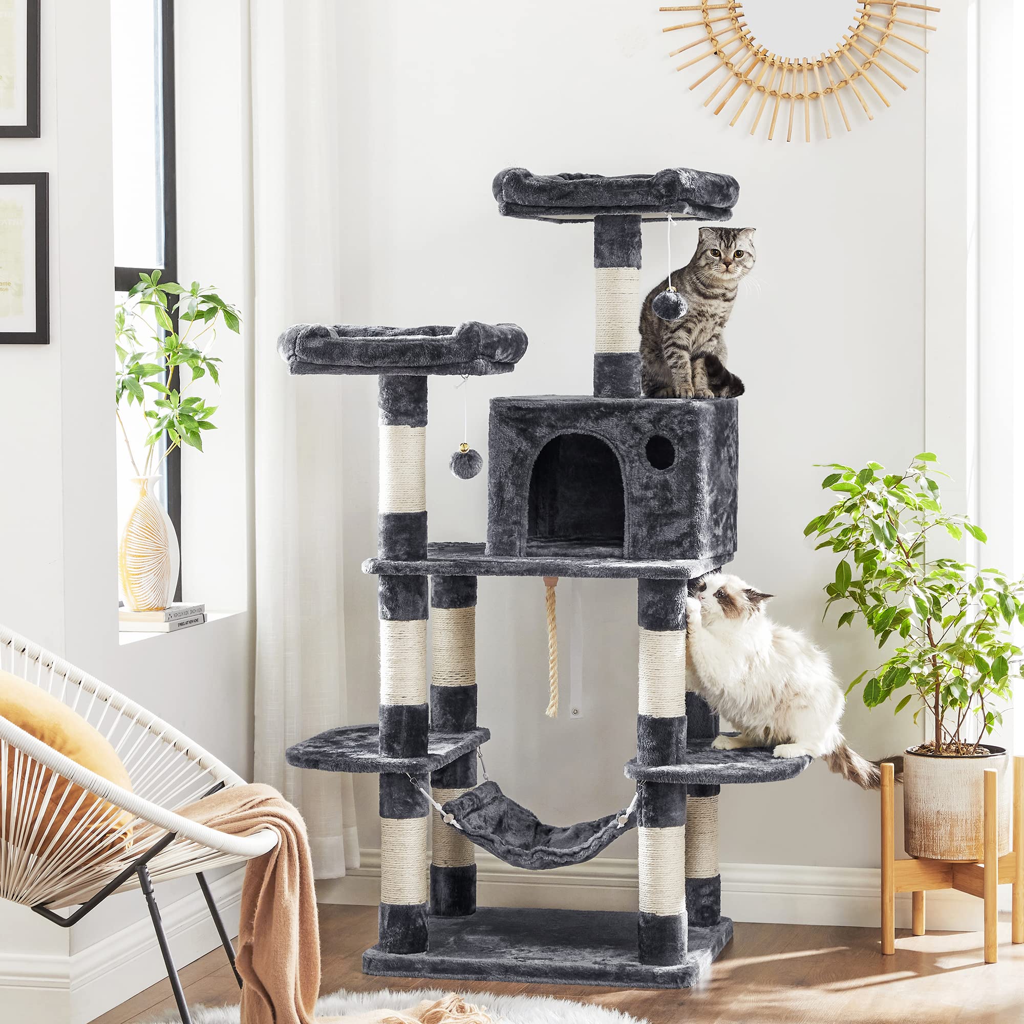 Buy FEANDREA MultiLevel Cat Tree for Big Cats, Stable Cat Tower Online