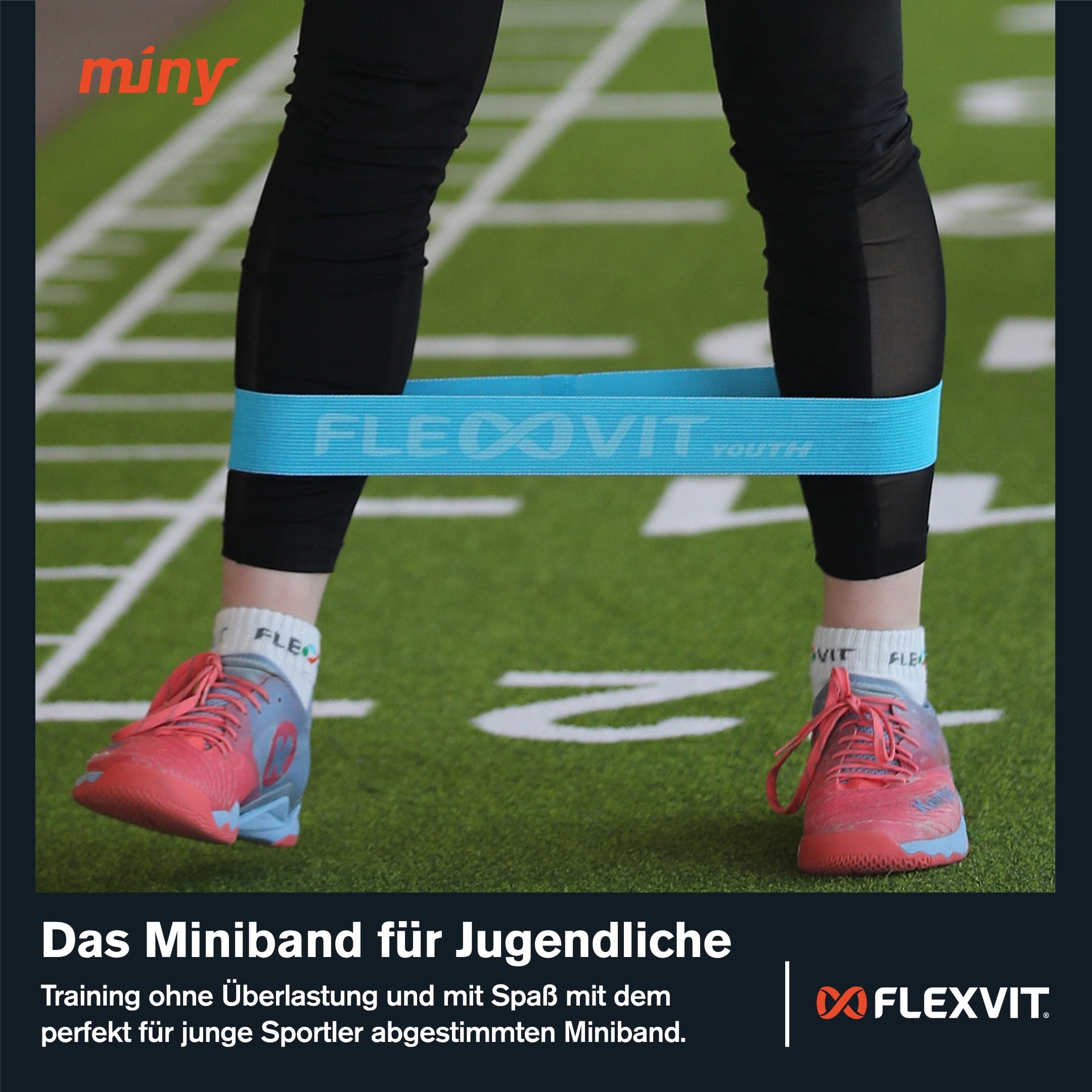 FLEXVIT Mini Youth 10er Set - Fitnessbänder für Kinder & Jugendliche | Widerstandsbänder für Schule, Verein, Teamsport, Krafttraining & Athletik | Hautfreundlich, reißfest & waschbar | Made in Germany
