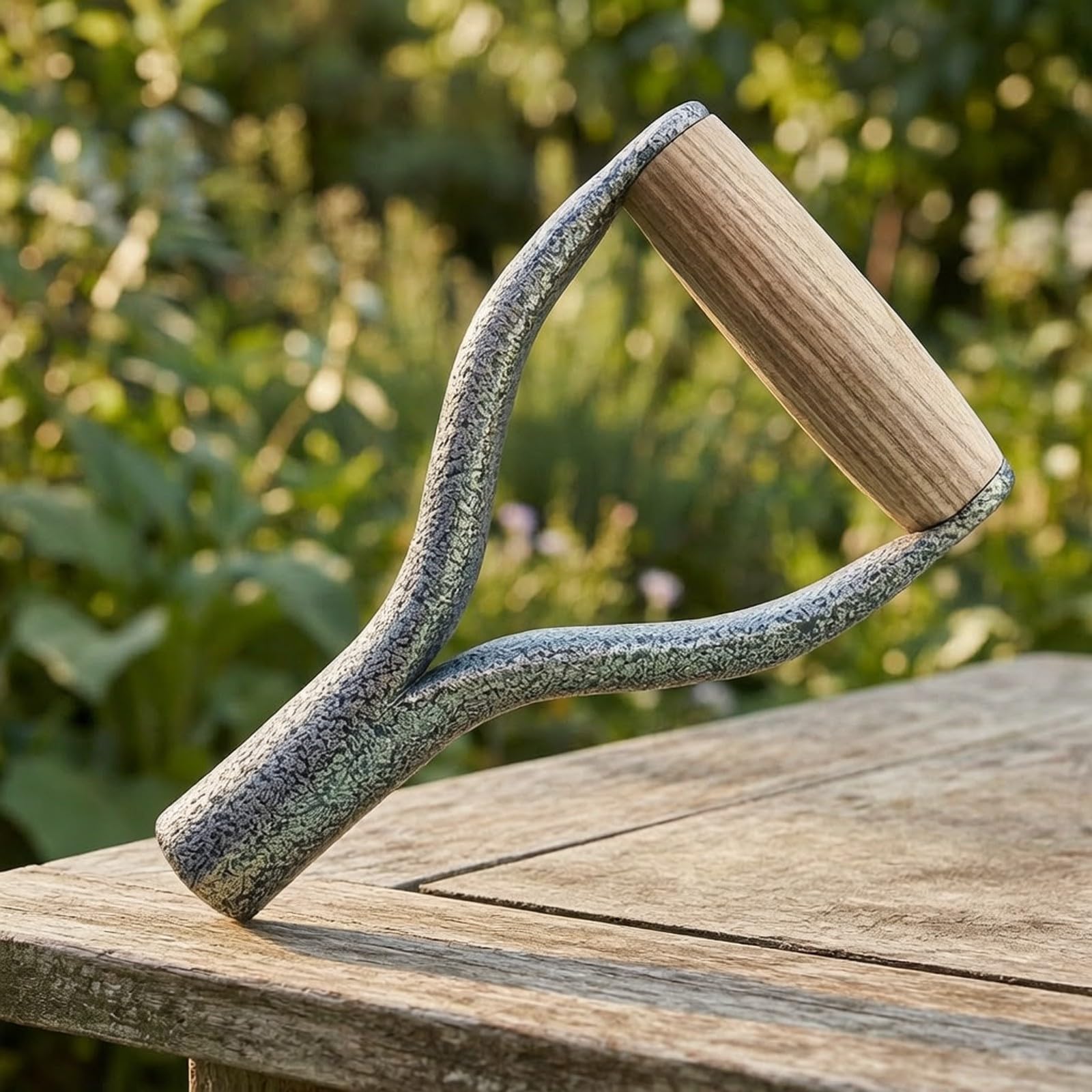 Mango en Forma Y Ergonómico | Mango con Casquillo Cilíndrico, Ahorra Trabajo, para Jardinería, Paisajismo, Jardineros, Paisajistas, Plateado