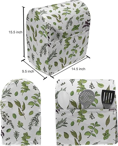 Miniatura 6 de Ambesonne Funda para batidora de pie de pavo real, patrón creativo con imagen de plumas de arte de línea, funda organizadora de electrodomésticos de